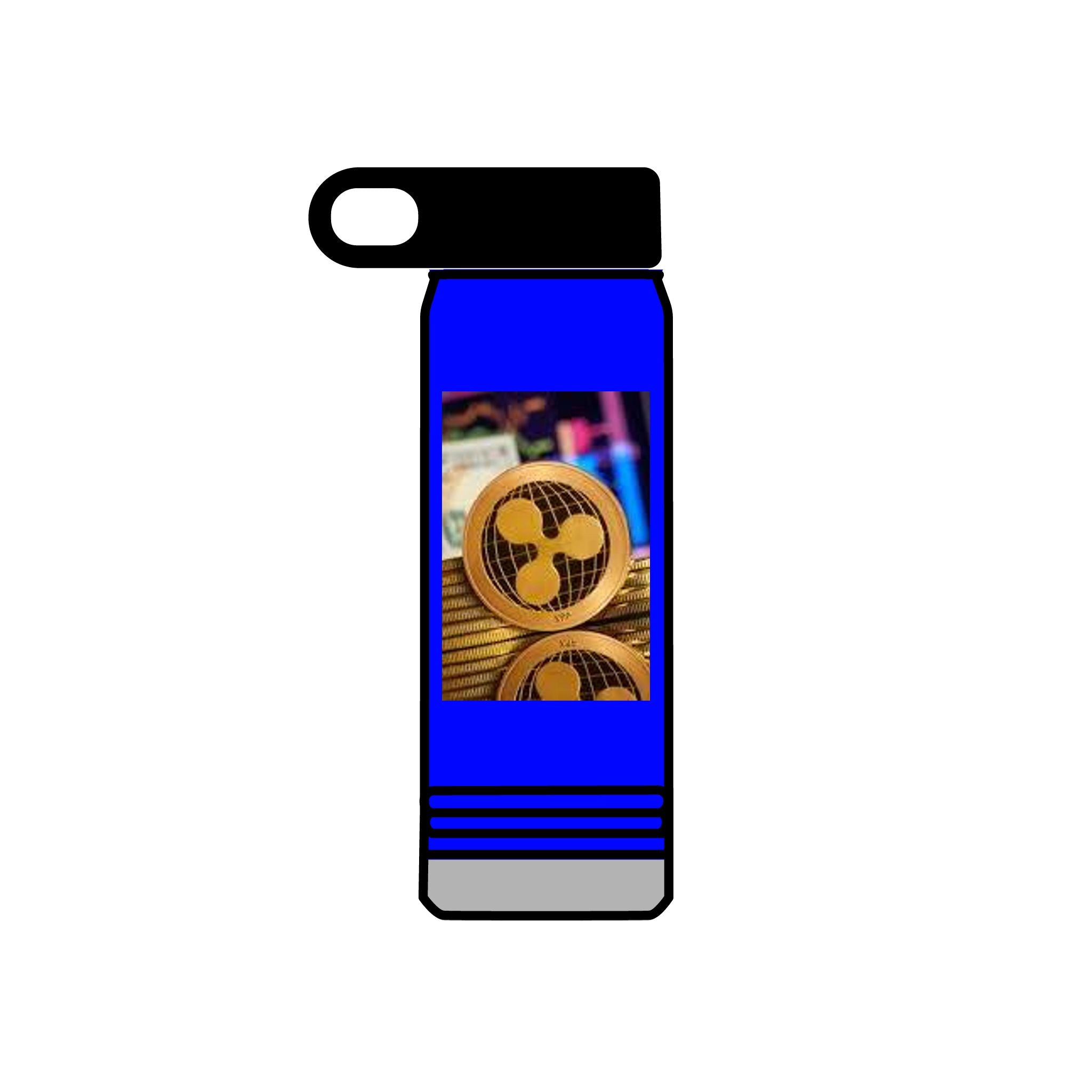 Bouteille d'eau Ripple Crypto Coin | Bouteille en acier inoxydable de 590 ml