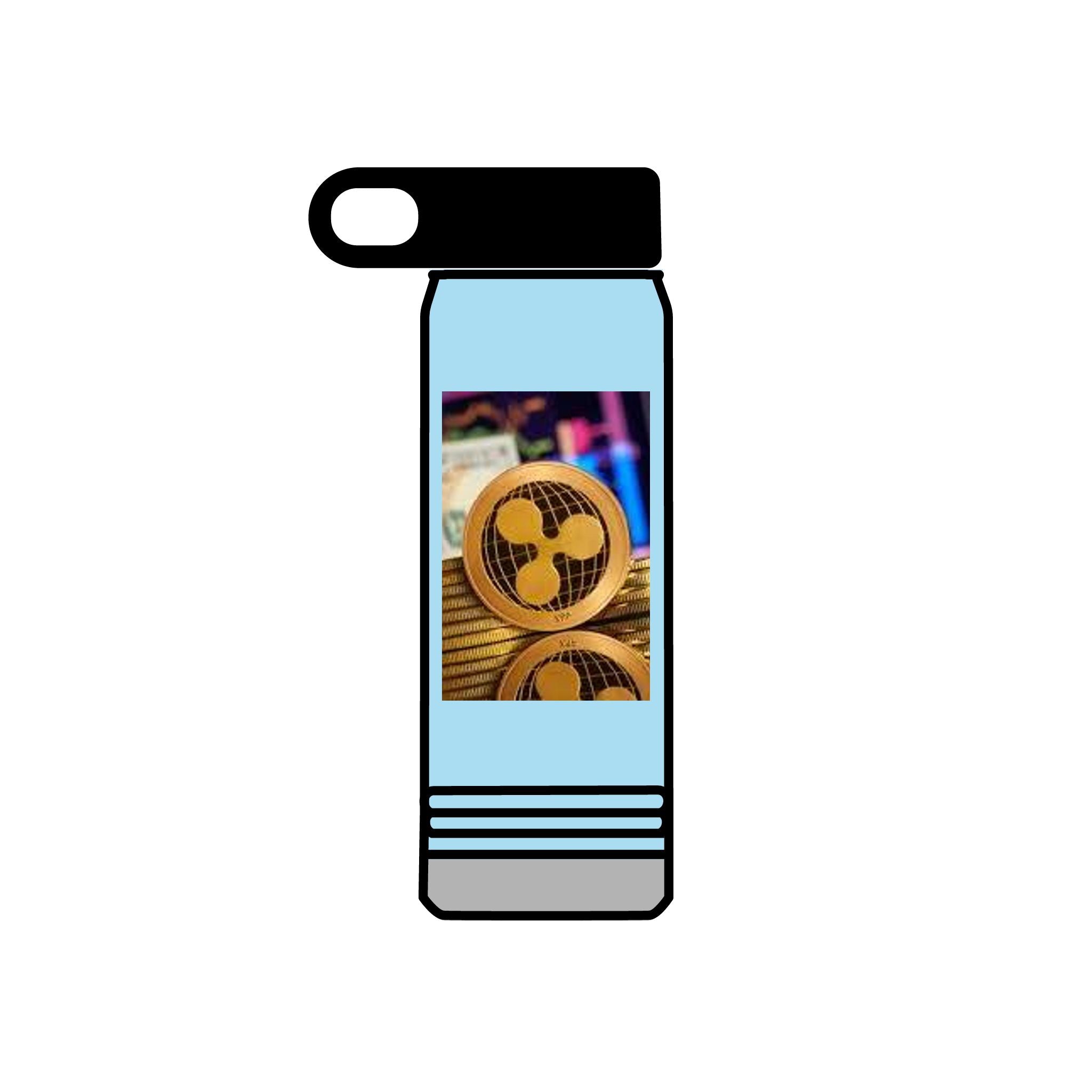 Bouteille d'eau Ripple Crypto Coin | Bouteille en acier inoxydable de 590 ml