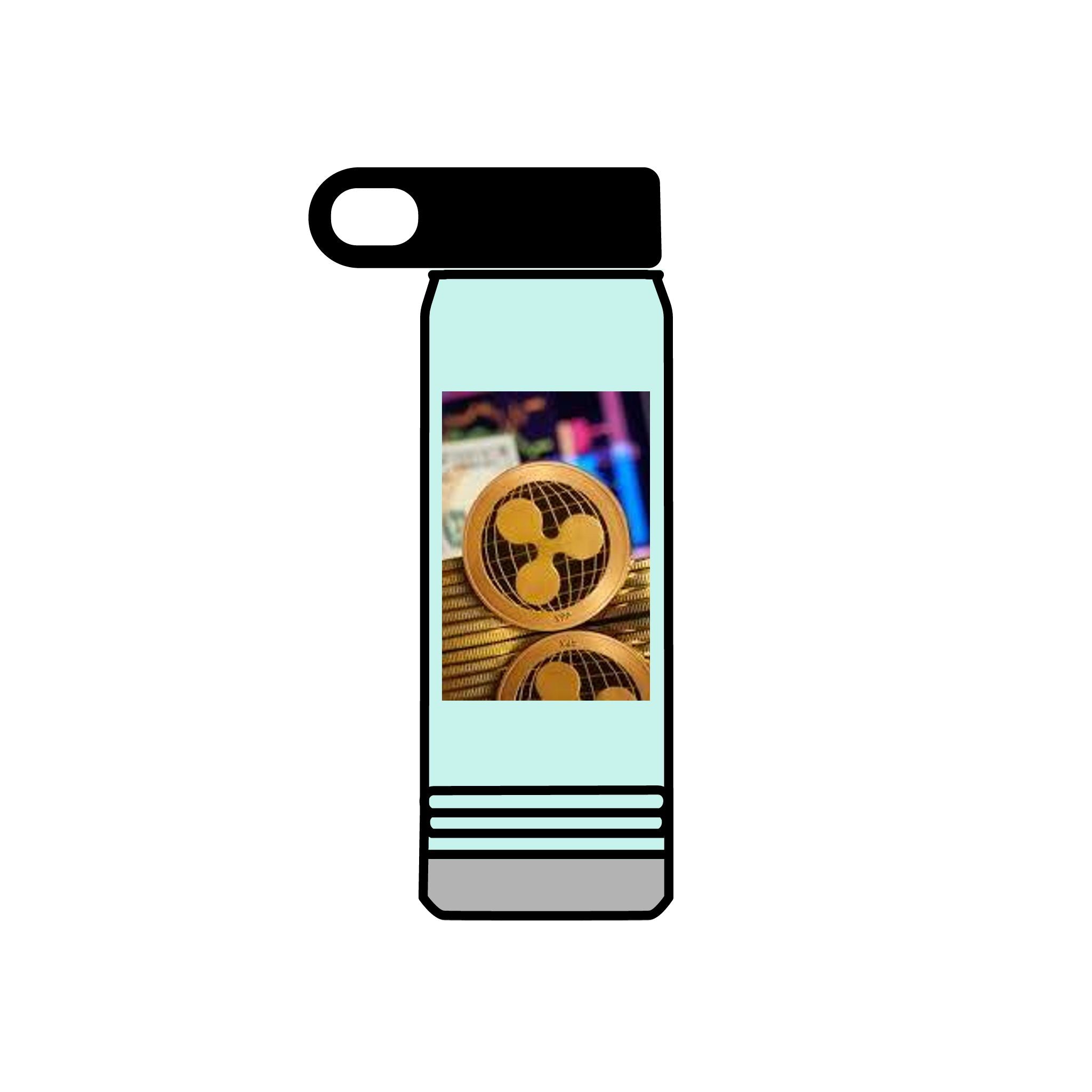 Bouteille d'eau Ripple Crypto Coin | Bouteille en acier inoxydable de 590 ml