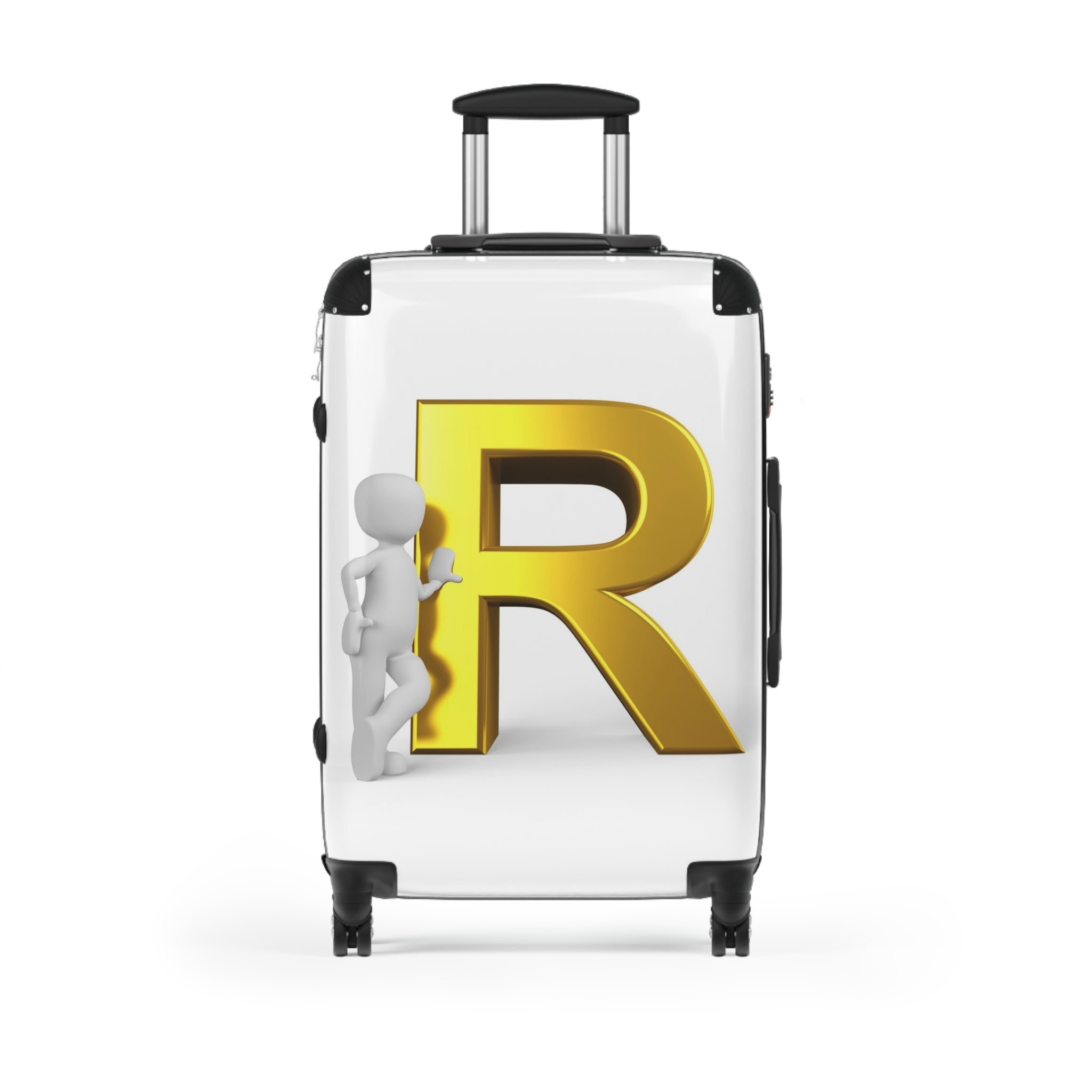 Gold Letter R Monogram Suitcase | Initial Luggage Cover
