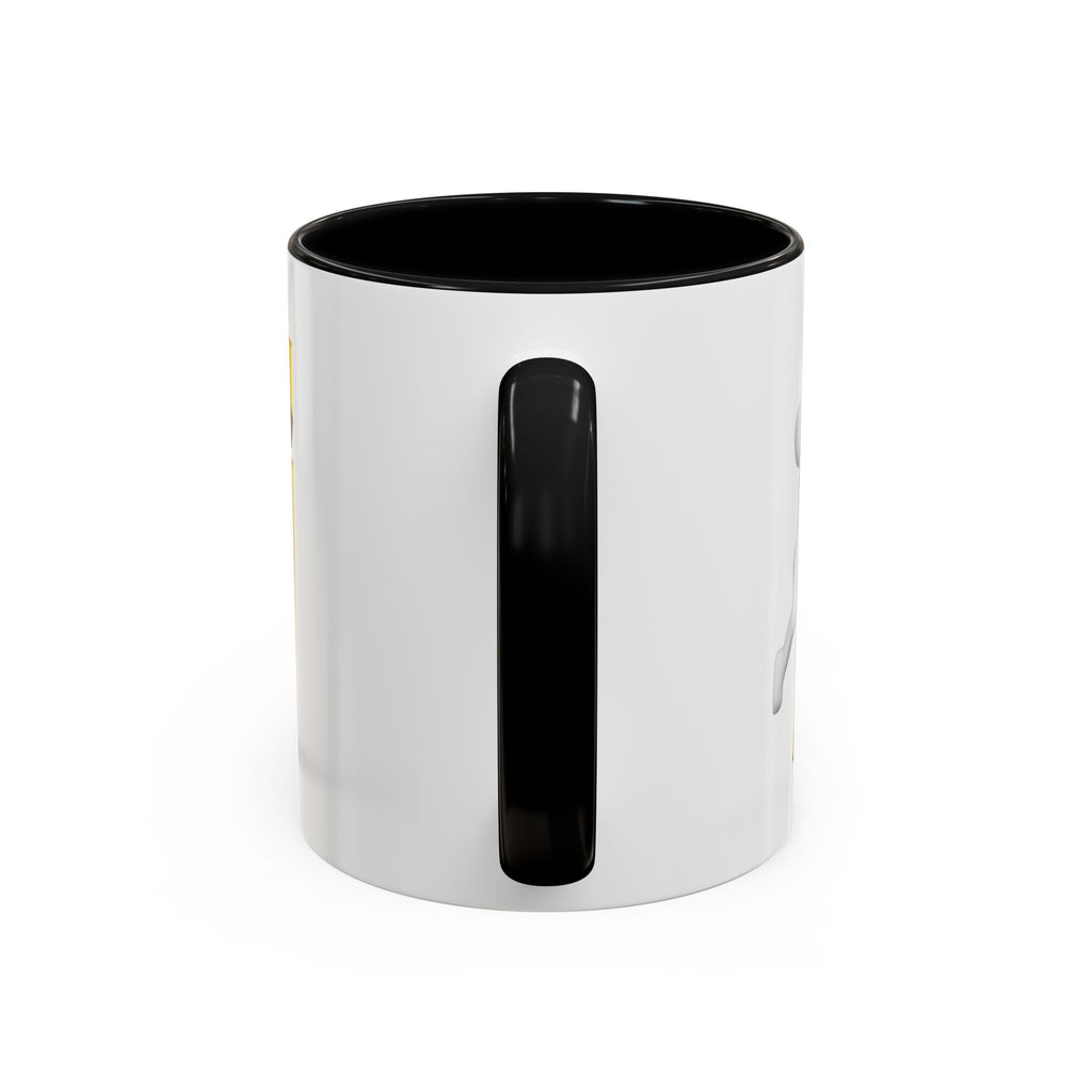 Tasse avec figurine 3D bâton poussant la lettre J dorée | Tasse à café
