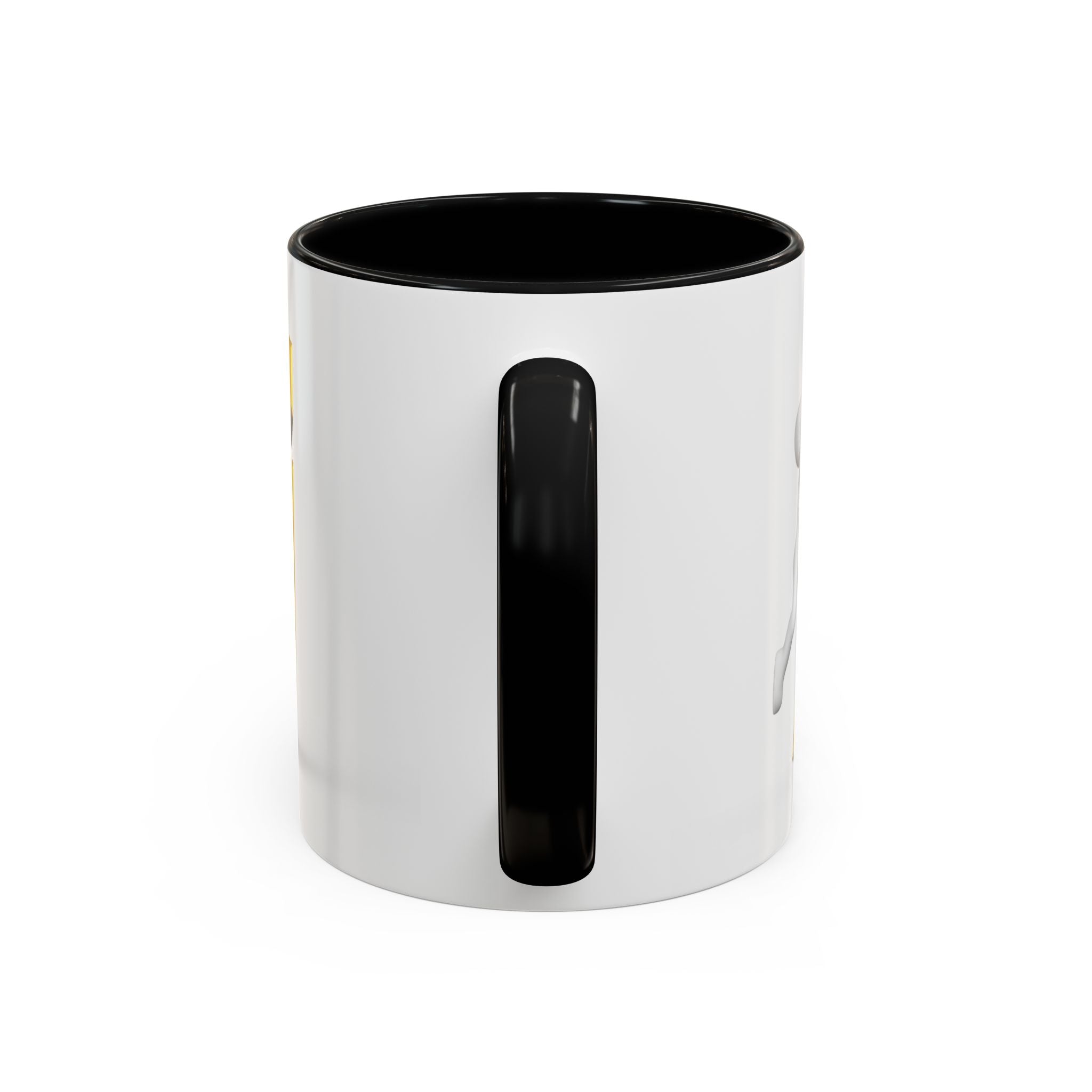 Tasse avec figurine 3D bâton poussant la lettre J dorée | Tasse à café