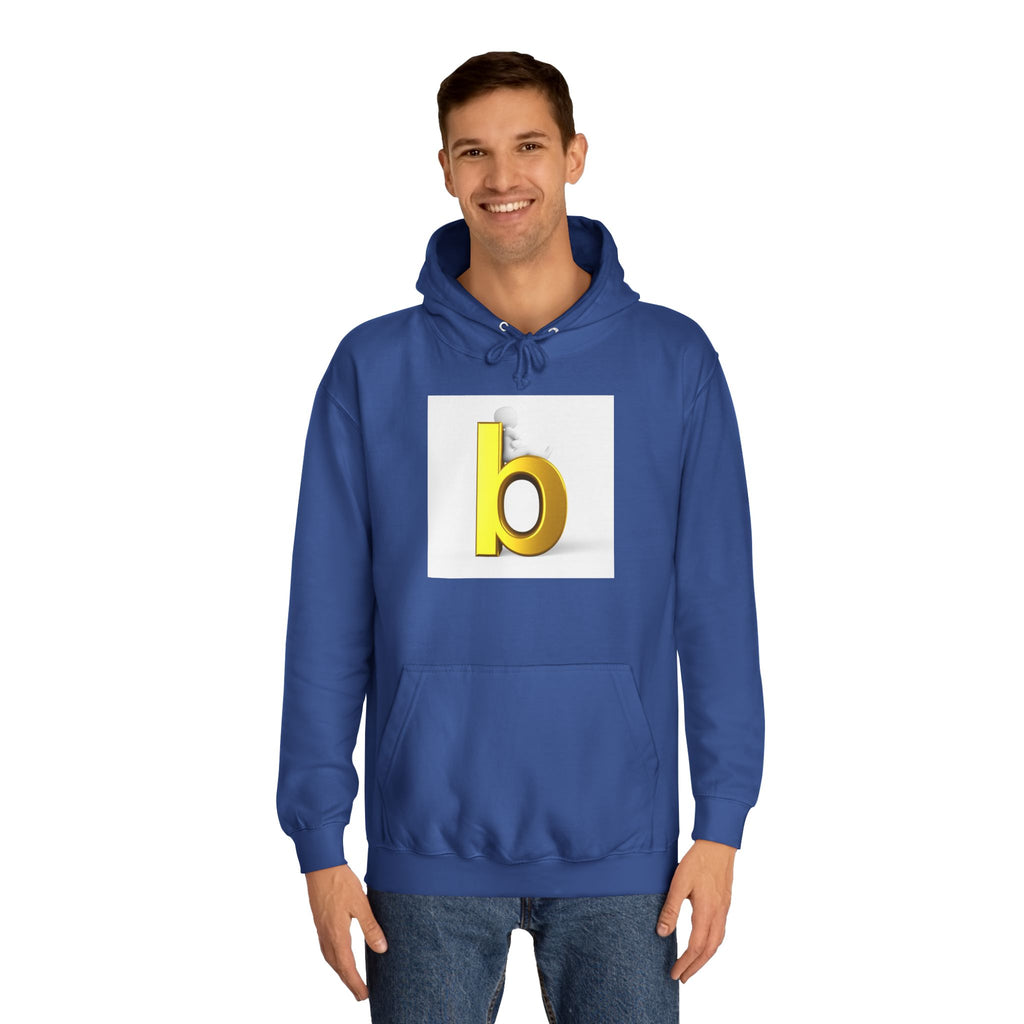Yellow 3D Letter b Hoodie | Minimal Monogram Initial Sweatshirt