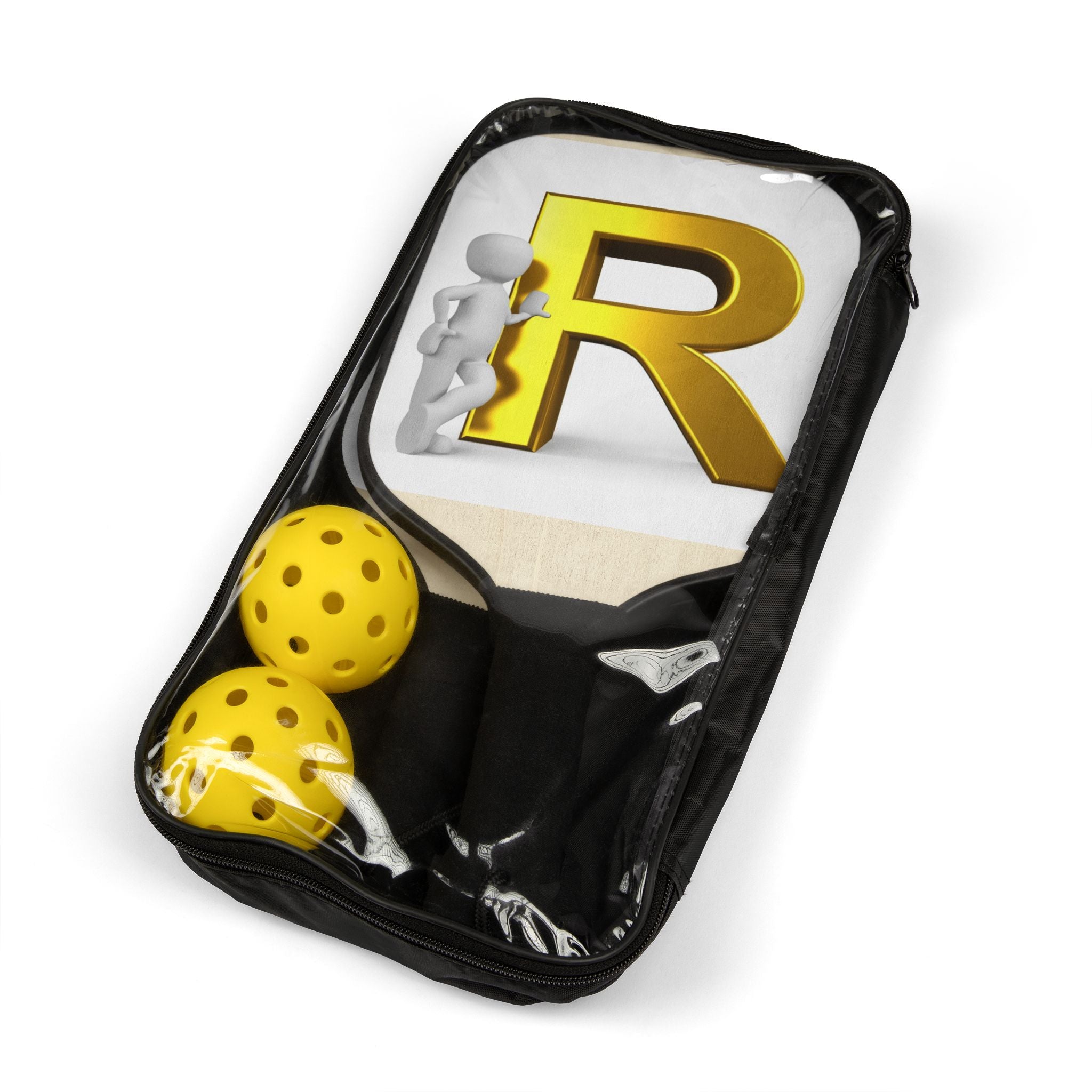 Gold Letter R Pickleball Paddle