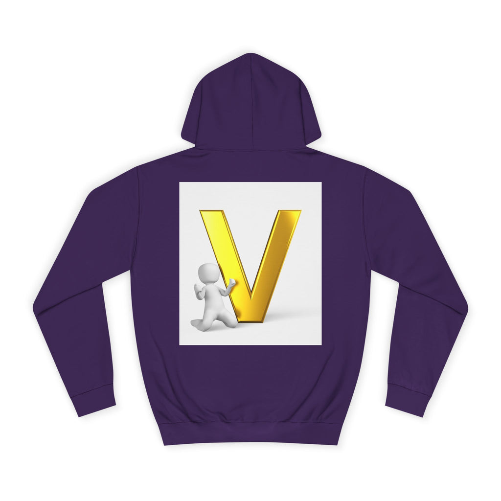 Gold 3D Letter V Hoodie | Initial V Sweatshirt, Monogram Lettering