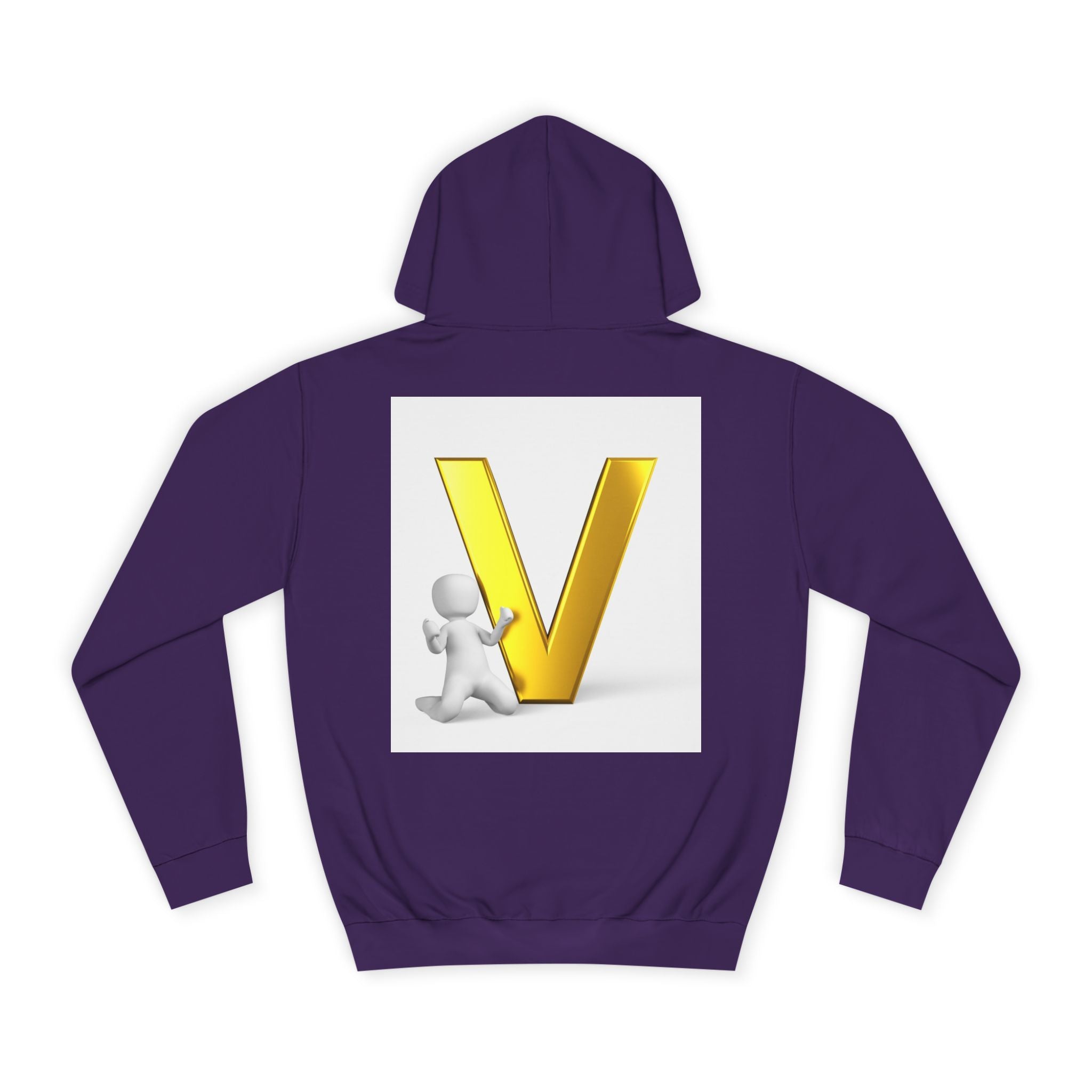 Gold 3D Letter V Hoodie | Initial V Sweatshirt, Monogram Lettering