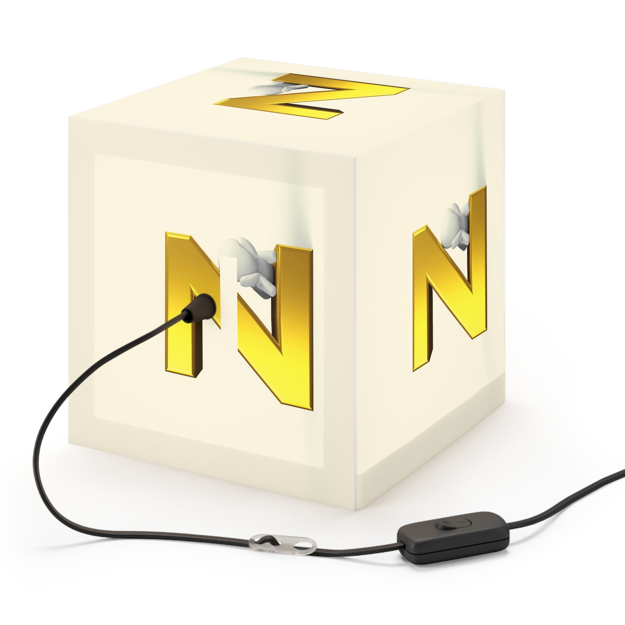 Gold Letter Z Cube Lamp | Light Cube Lamp