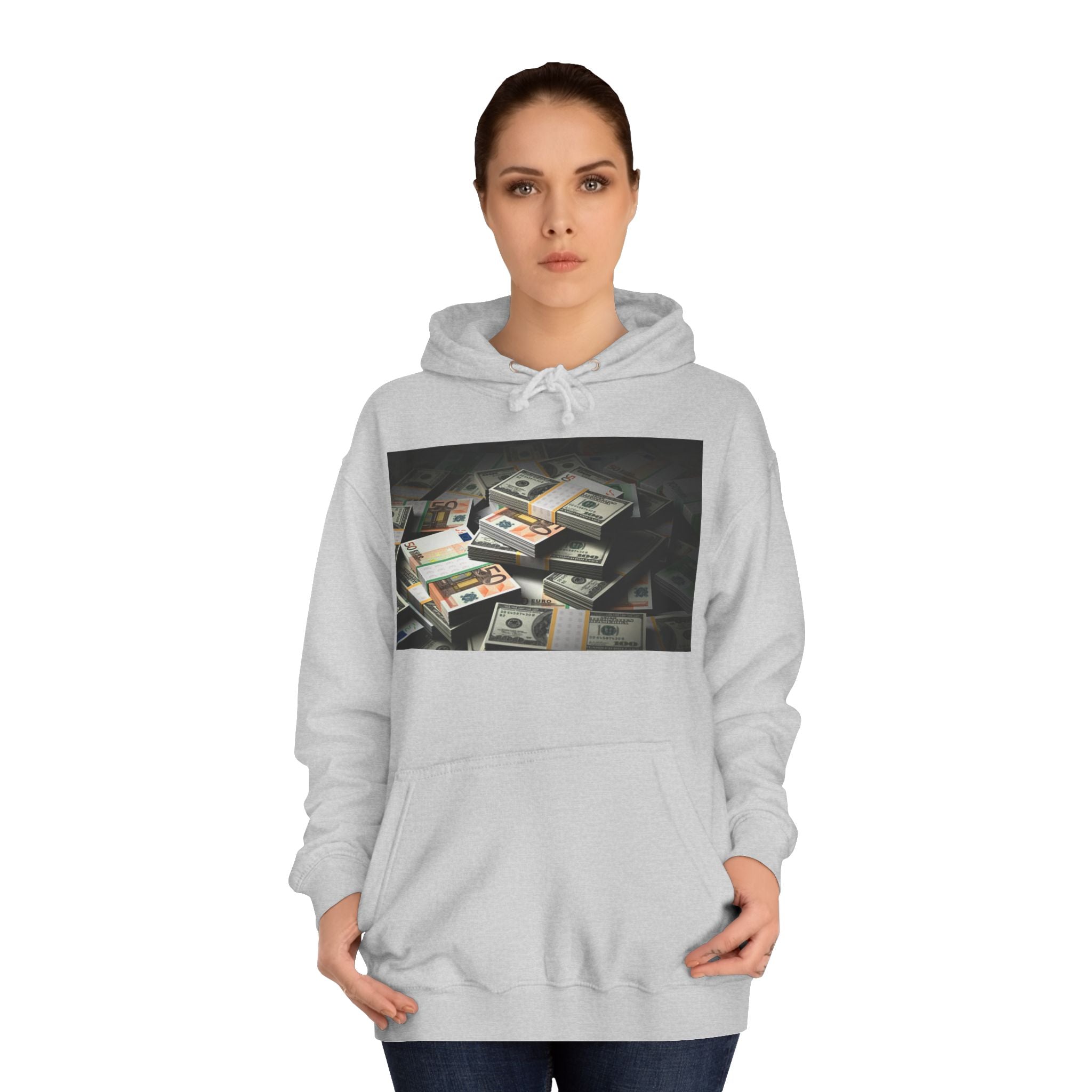 Stacked Cash Money Hoodie | Vintage Banknote Print, Stacks of Dollars