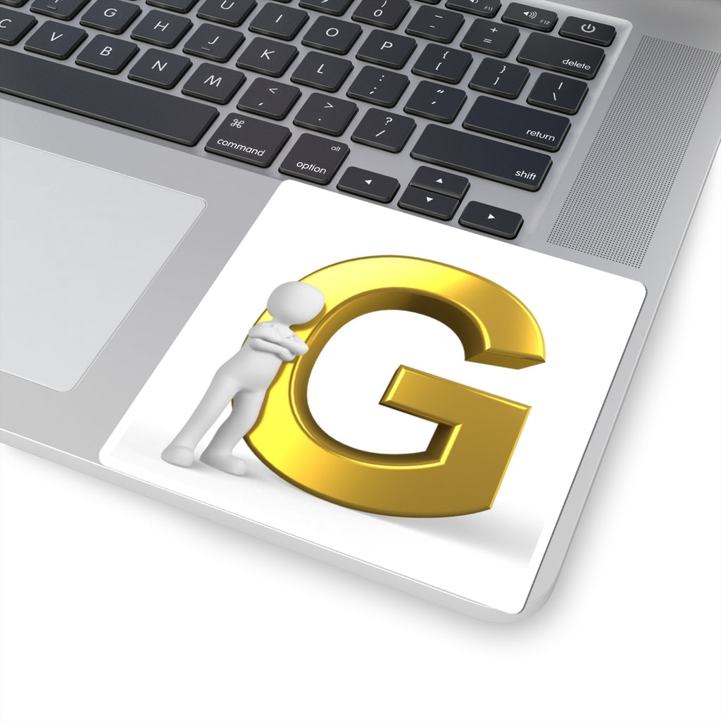 Gold 3D Letter G Sticker | Kiss-Cut Sticker