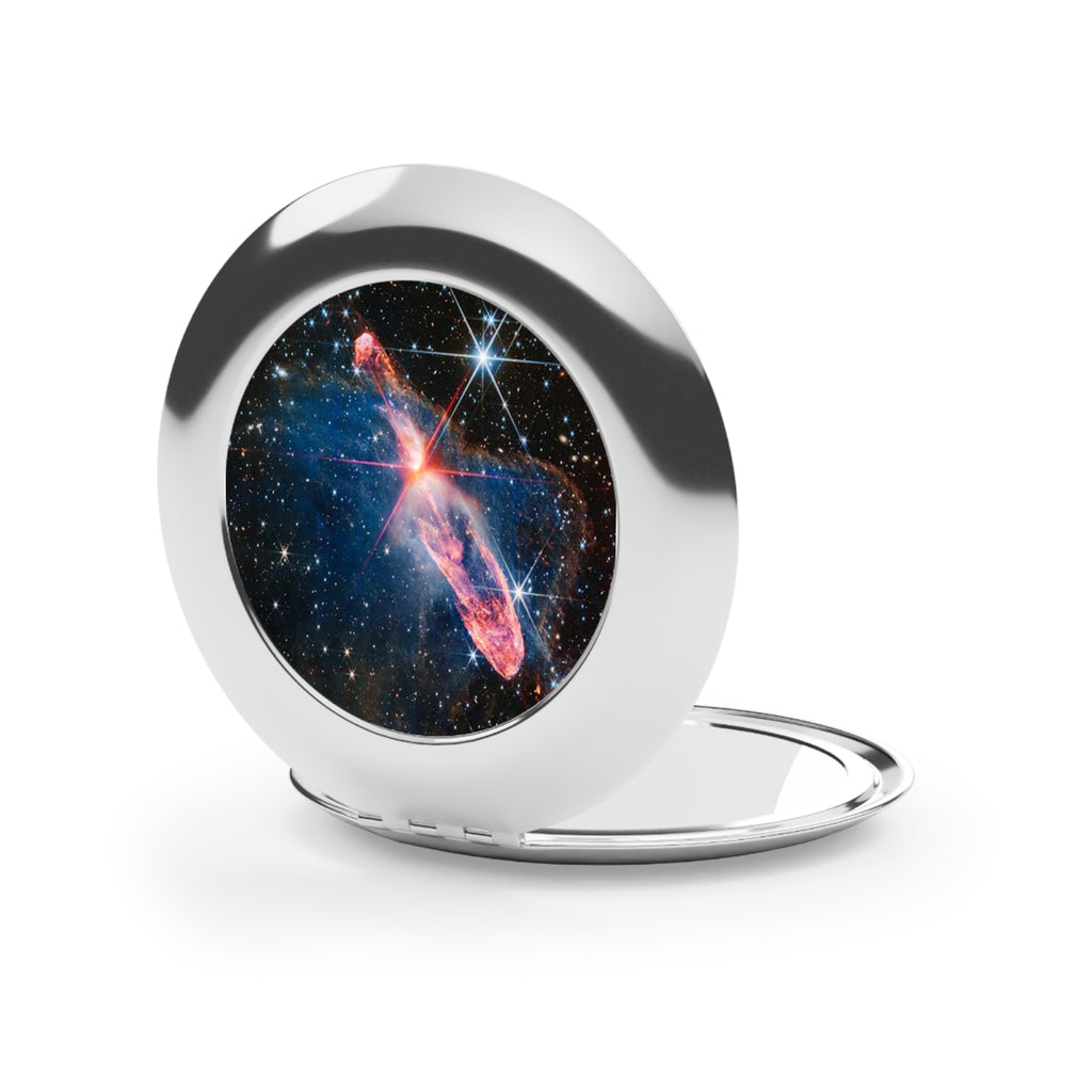 Cosmic Nebula Compact Travel Mirror | Space Galaxy Makeup Mirror