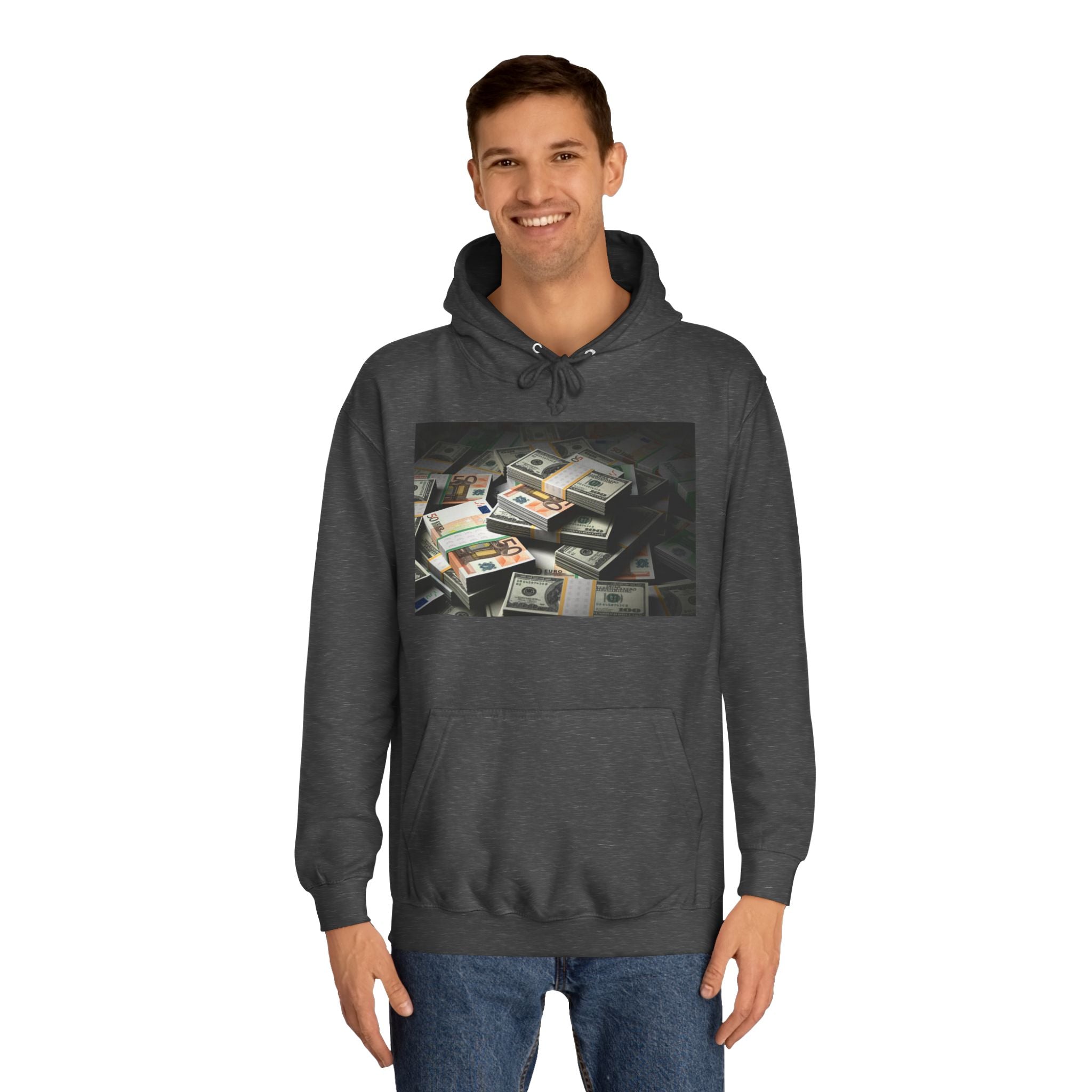Stacked Cash Money Hoodie | Vintage Banknote Print, Stacks of Dollars