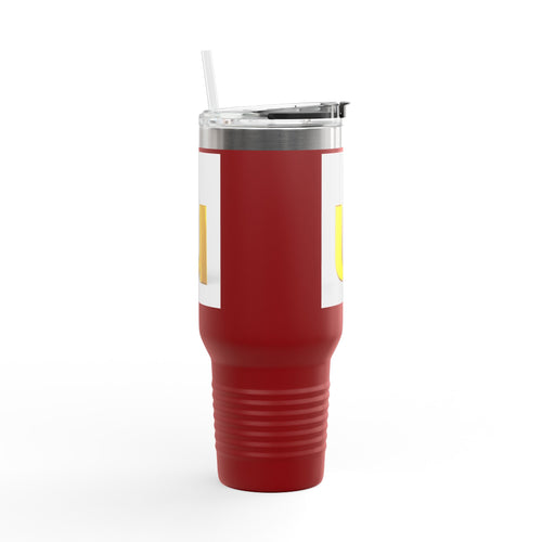 Mug de voyage isotherme avec lettre U dorée en 3D et illustration | Gobelet de 40 oz