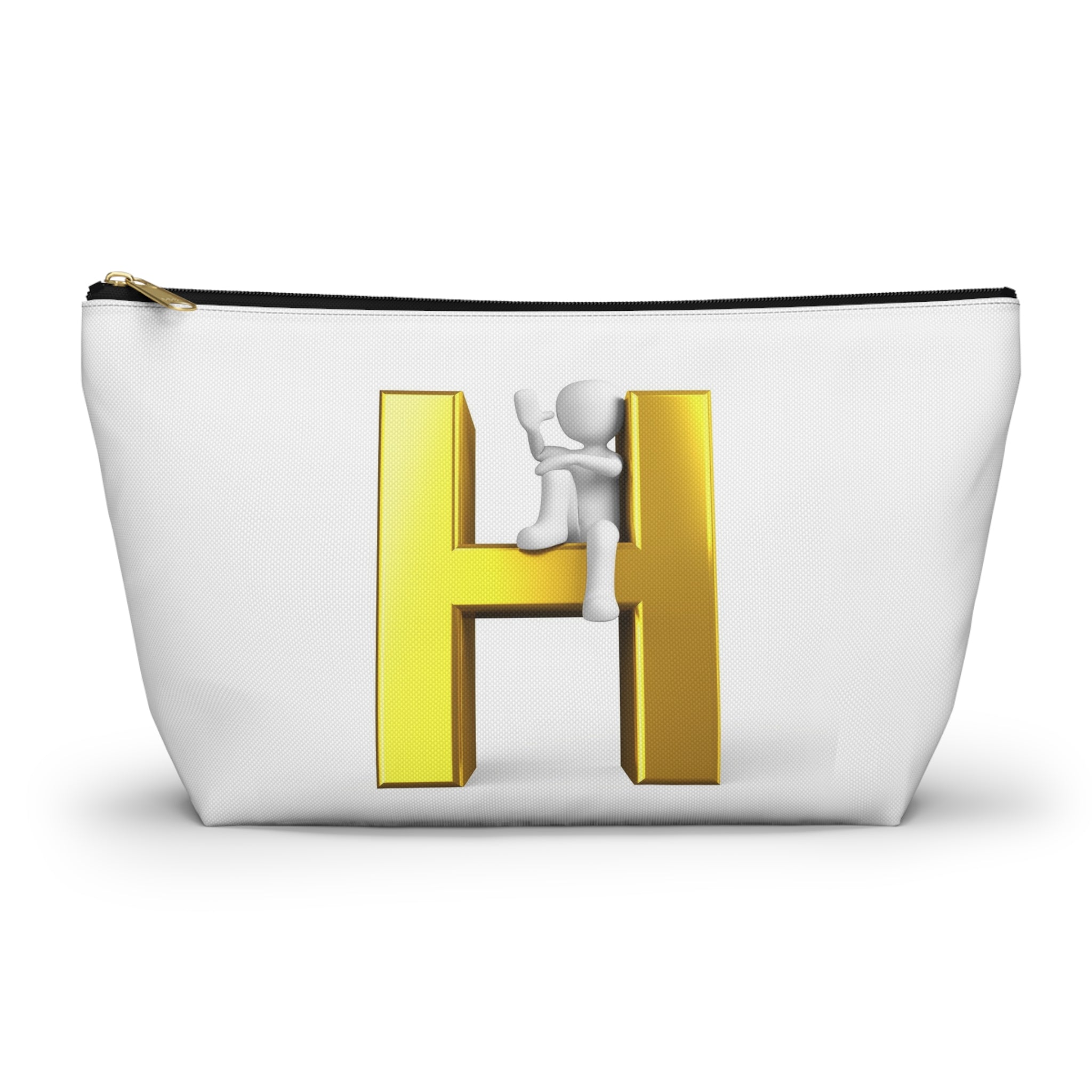 Pochette dorée 3D lettre H avec figurine d'escalade