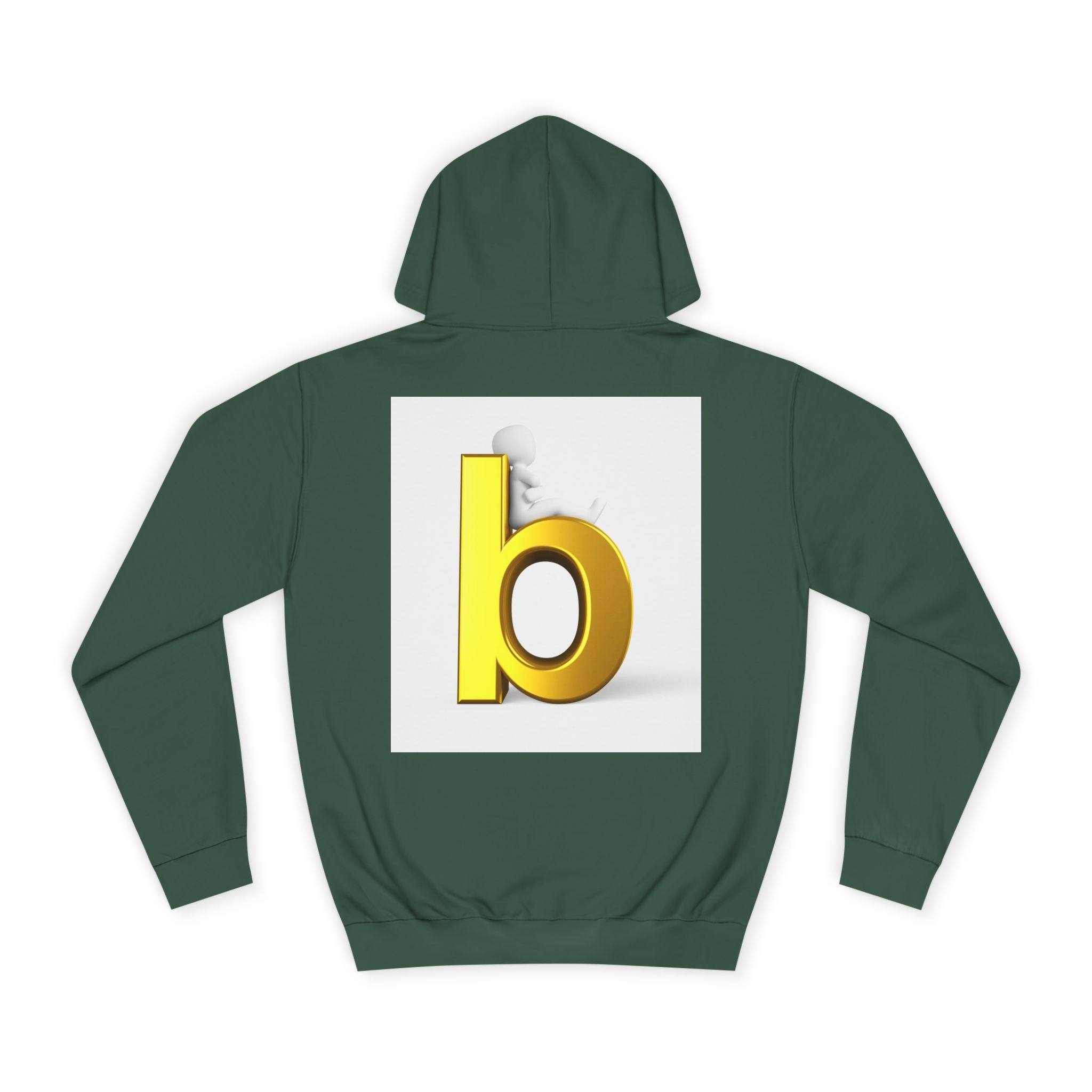 Yellow 3D Letter b Hoodie | Minimal Monogram Initial Sweatshirt