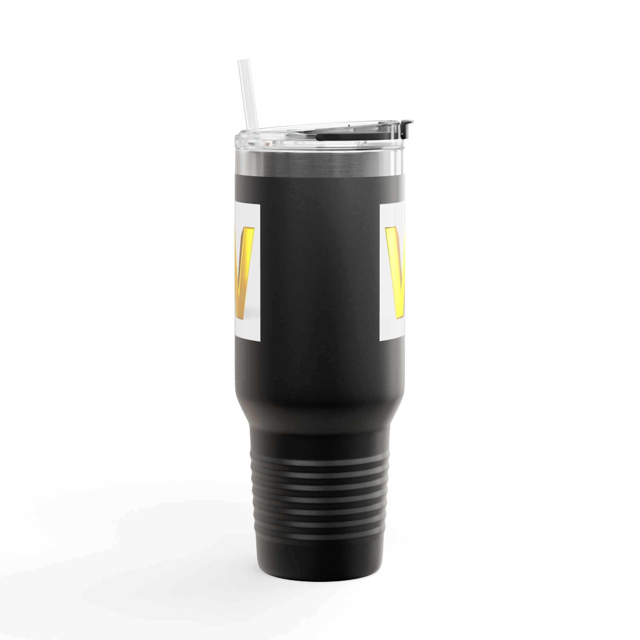 Gourde de voyage isolée en 3D Lettre W Or 40oz | Gobelet initial monogrammé