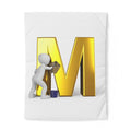 Gold Letter M with Painter Duvet Cover | Monogram Initial Bedding