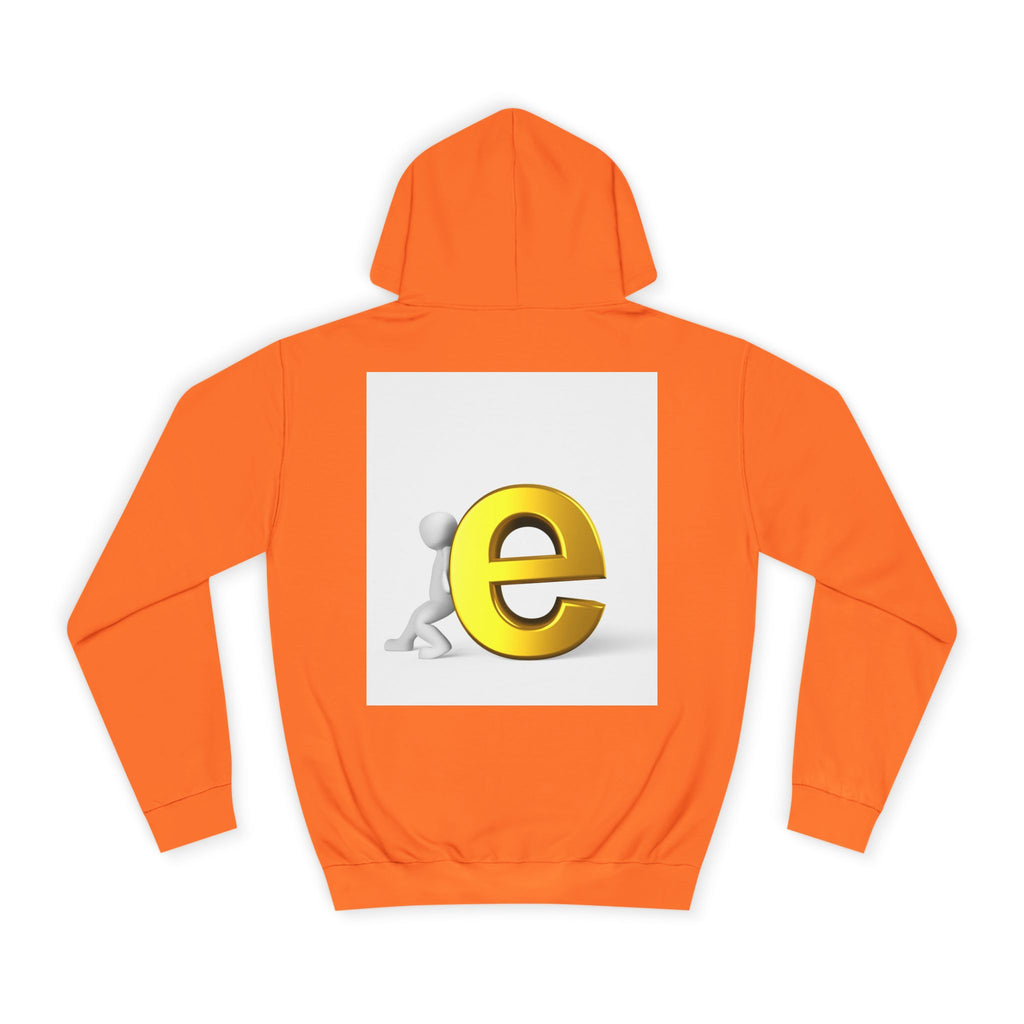 3D Gold Letter E Hoodie | Minimal Alphabet Monogram | Initial Sweatshirt