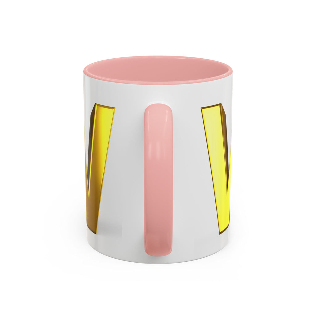 Gold Letter W Initial Mug | Accent Coffee Mug 11oz 15oz