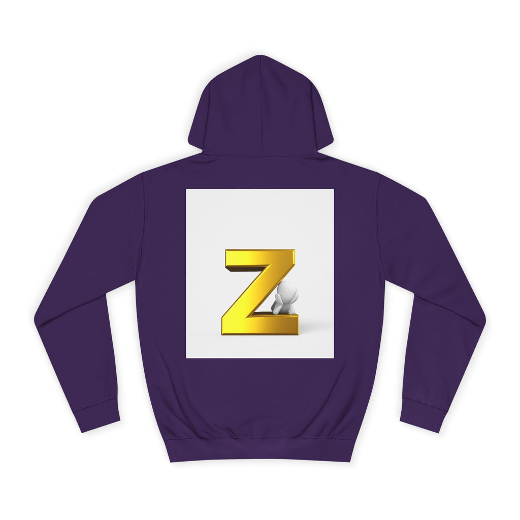 Gold 3D Letter Z Hoodie | Initial Monogram Pullover
