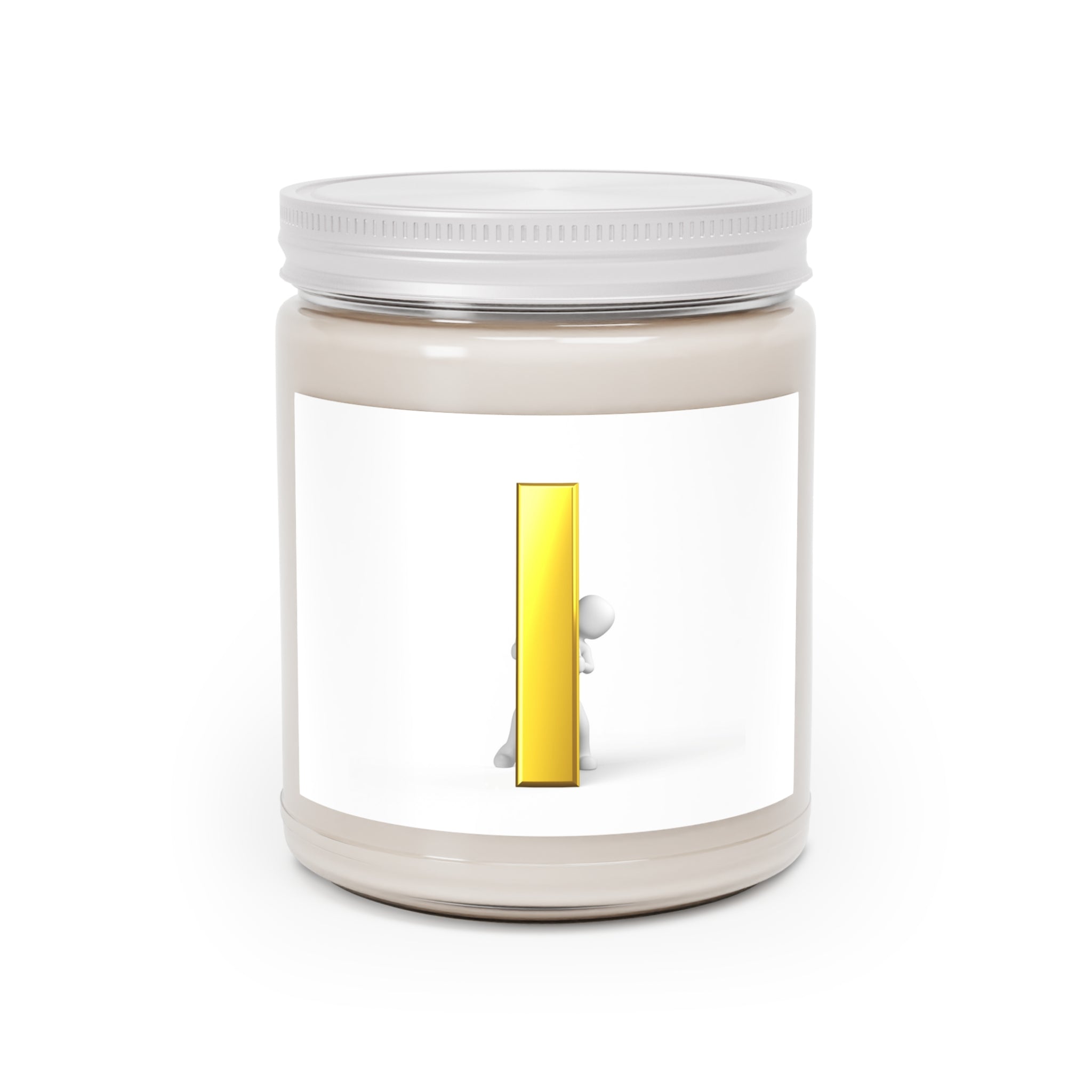 Minimalist 3D Letter i Candle, Soy Candle Jar 9oz