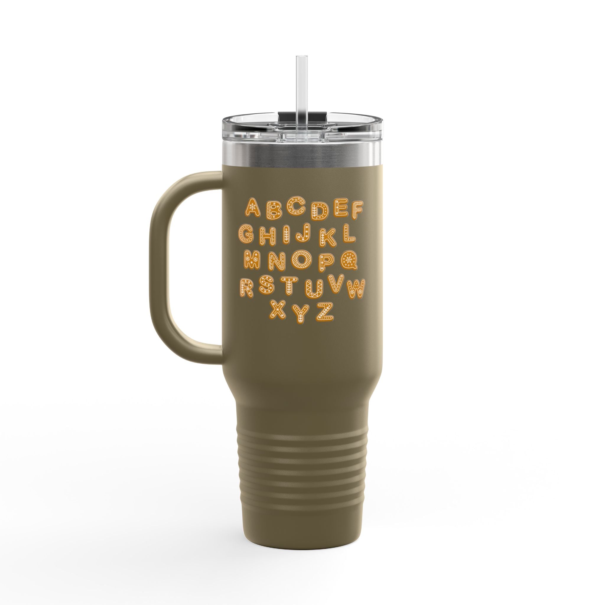 Alphabet Cookie Letters Travel Mug | 40oz Insulated Tumbler