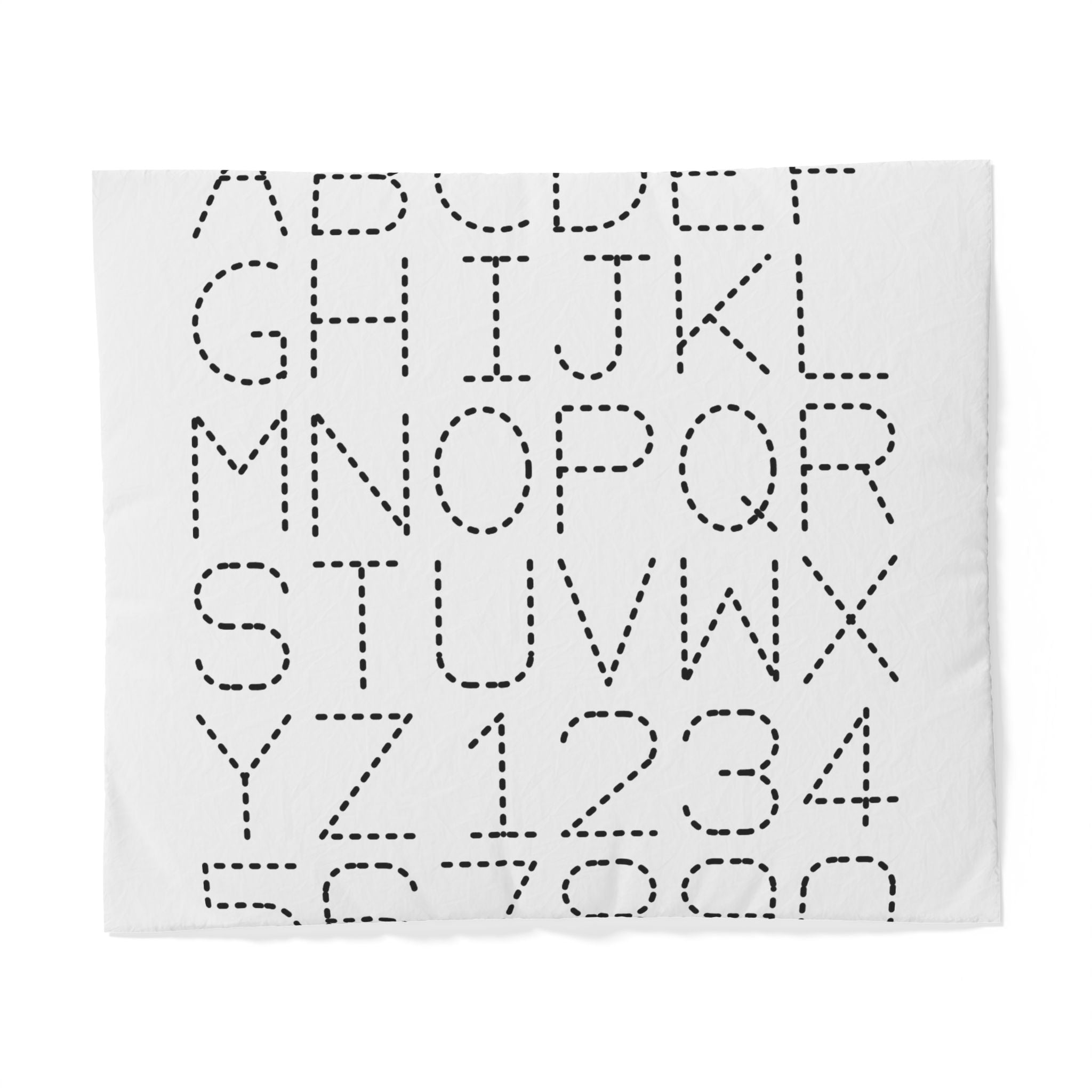 Housse de couette Alphabet et Chiffres à pois | Parure de lit typographique moderne