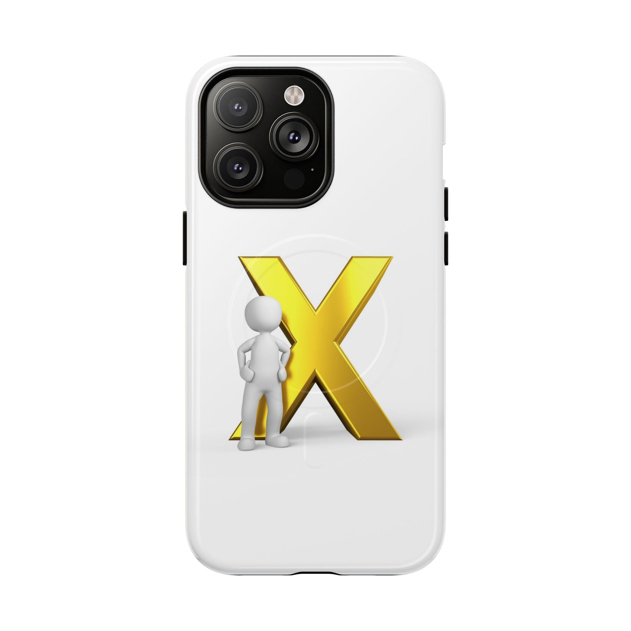 3D Figure with Gold X phone case | Magnetic Tough Case