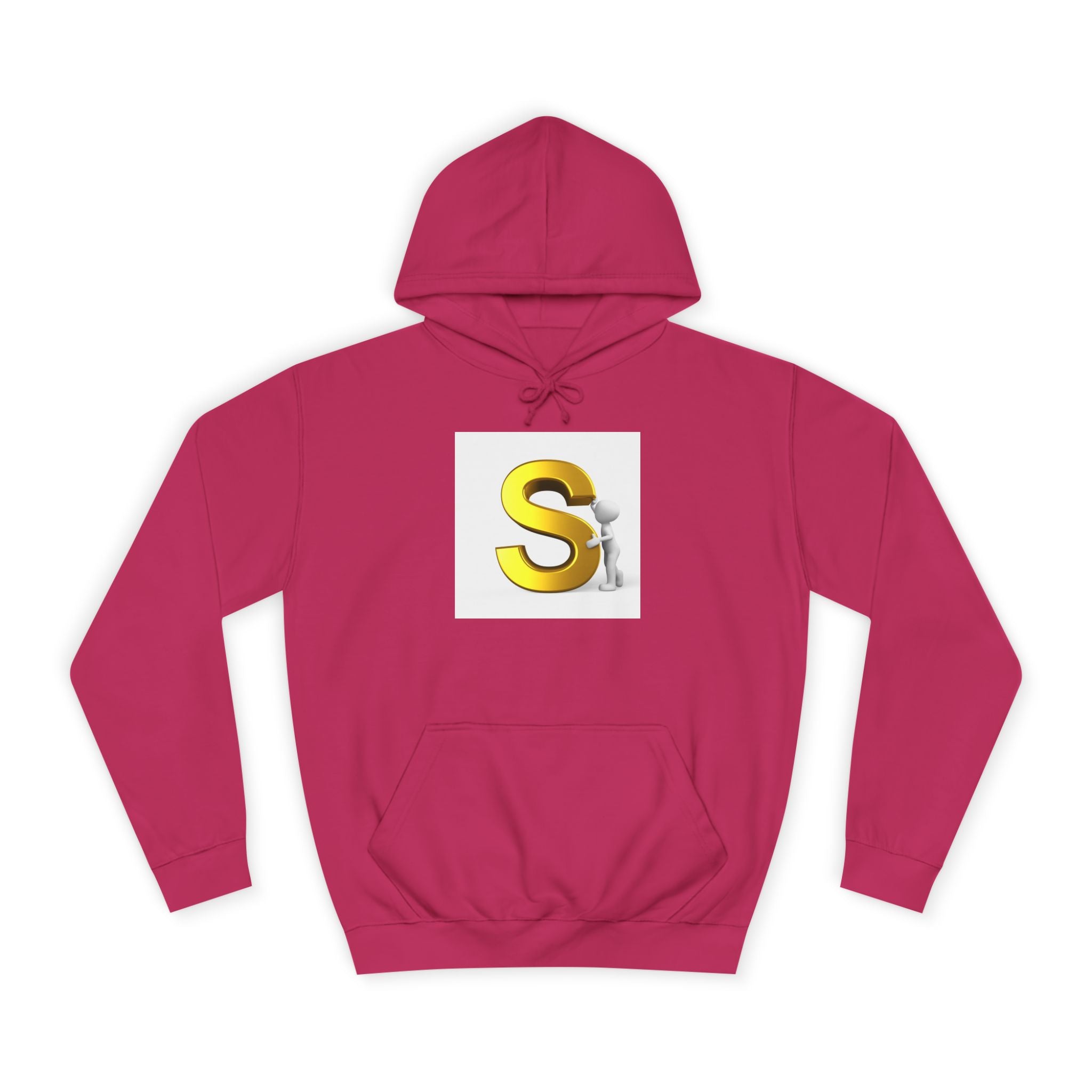 Gold Letter S with Character Hoodie | Initial Monogram Sweatshirt