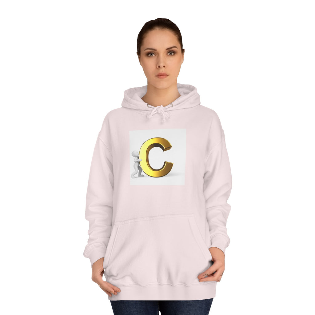 Gold Letter C Hoodie | Monogram Initial C Sweatshirt