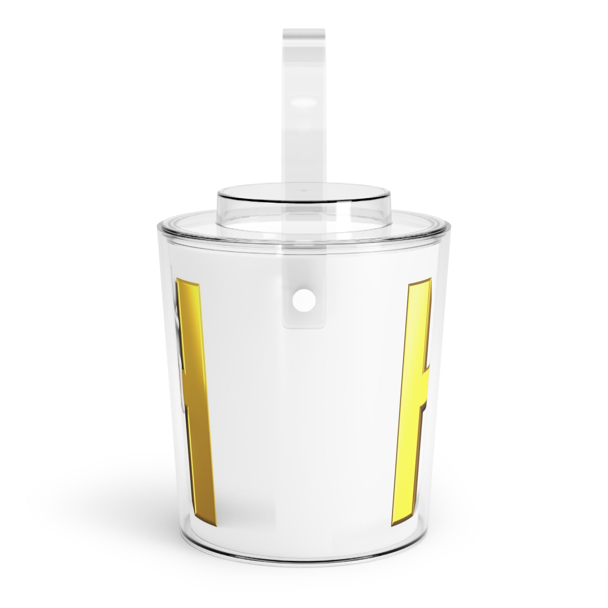 Gold Letter H monogram Ice Bucket with Tongs | Custom Initial Party Cooler