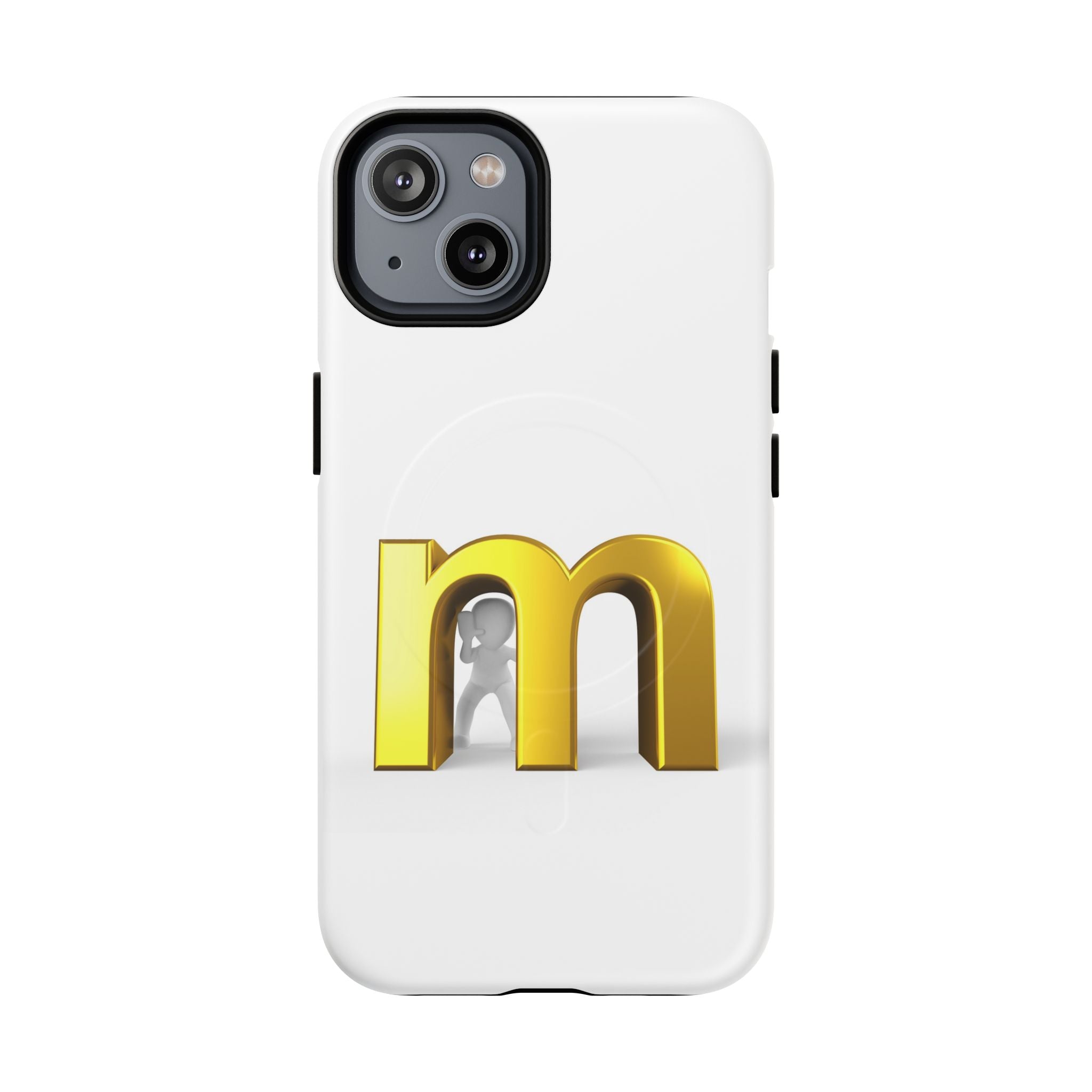 Coque de téléphone Lettre M dorée | Coque magnétique renforcée, Initiale Monogramme