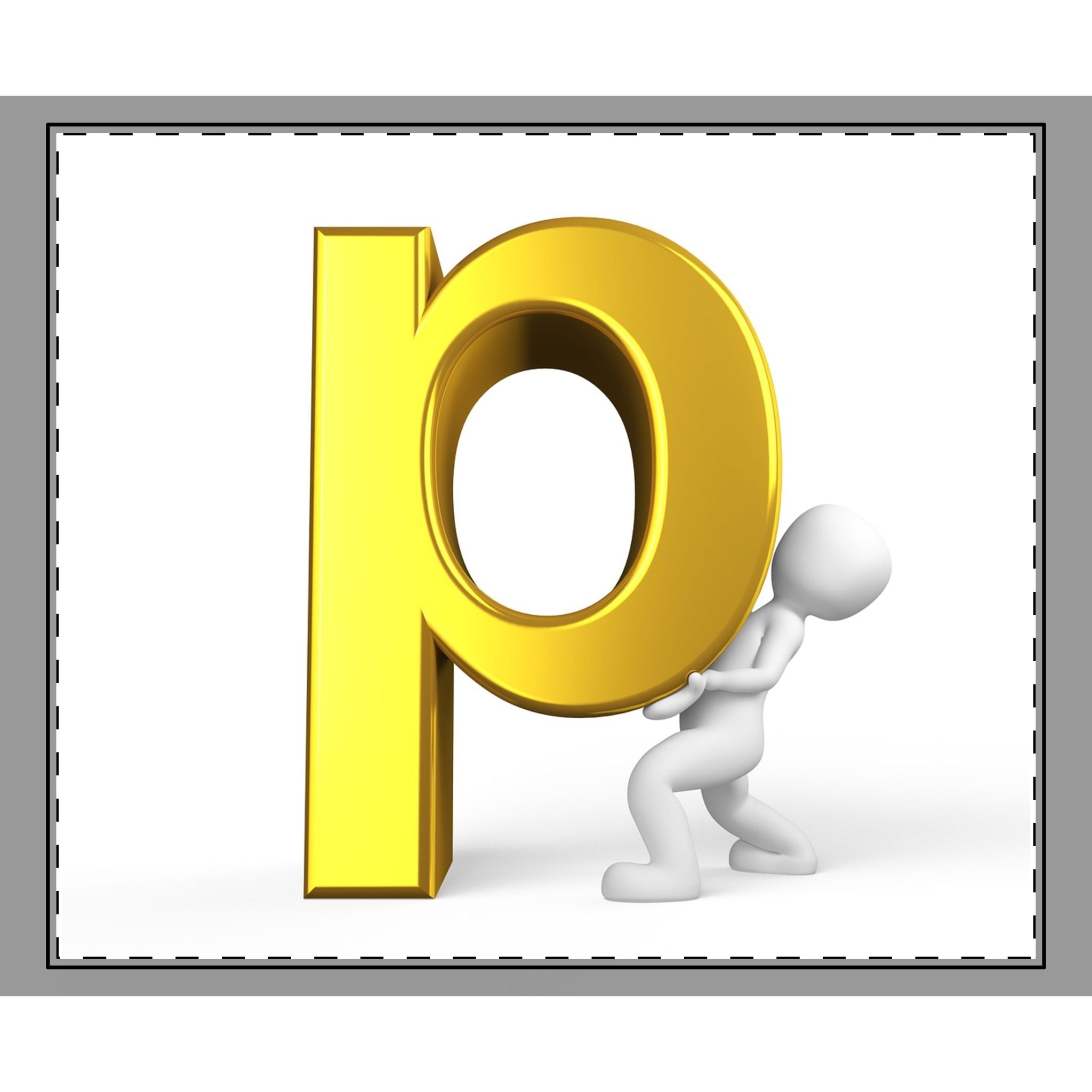 Gold Letter P Illustration Woven-Style Coverlet | Initial P Throw
