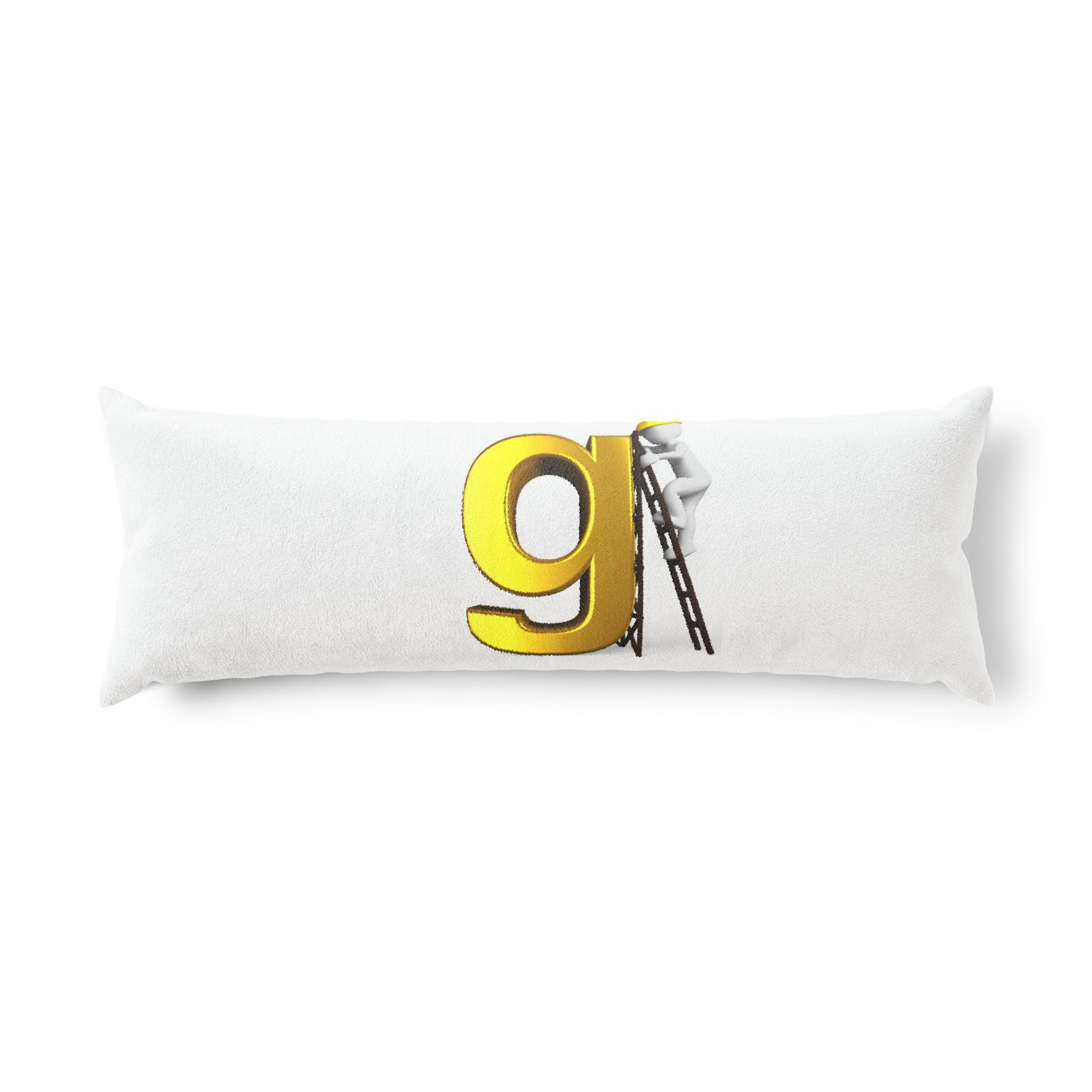Gold Letter g with Ladder Body Pillow | Typographic Decorative Pillow