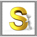 Gold Letter S Monogram Woven-Style Coverlet