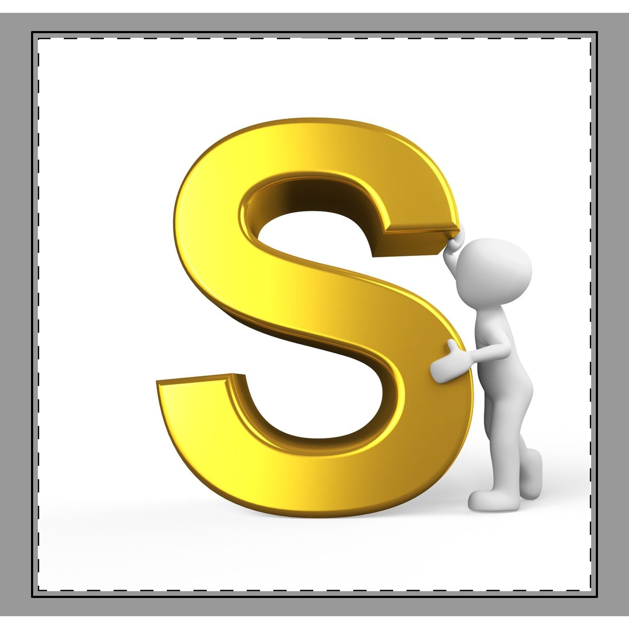 Gold Letter S Monogram Woven-Style Coverlet