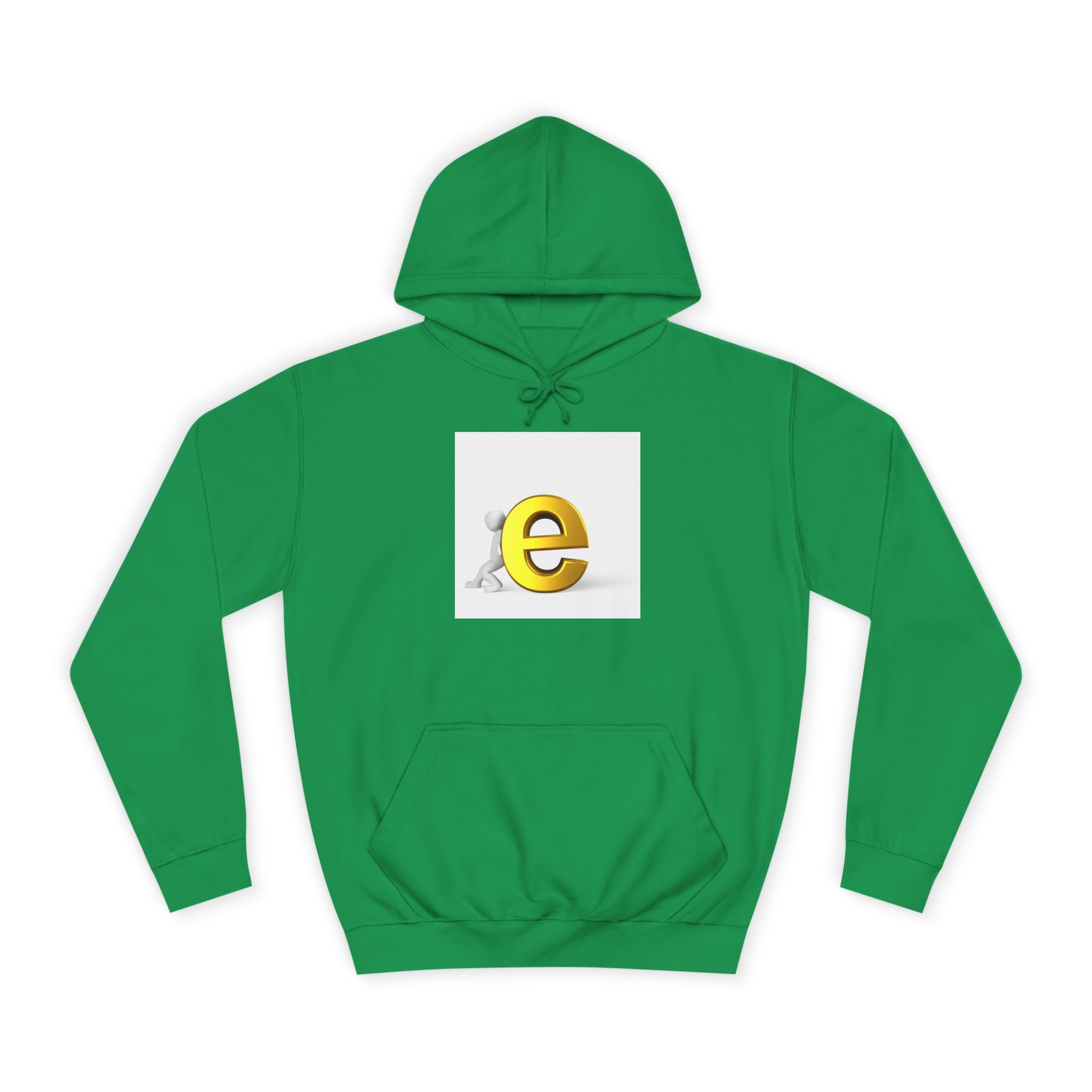 3D Gold Letter E Hoodie | Minimal Alphabet Monogram | Initial Sweatshirt
