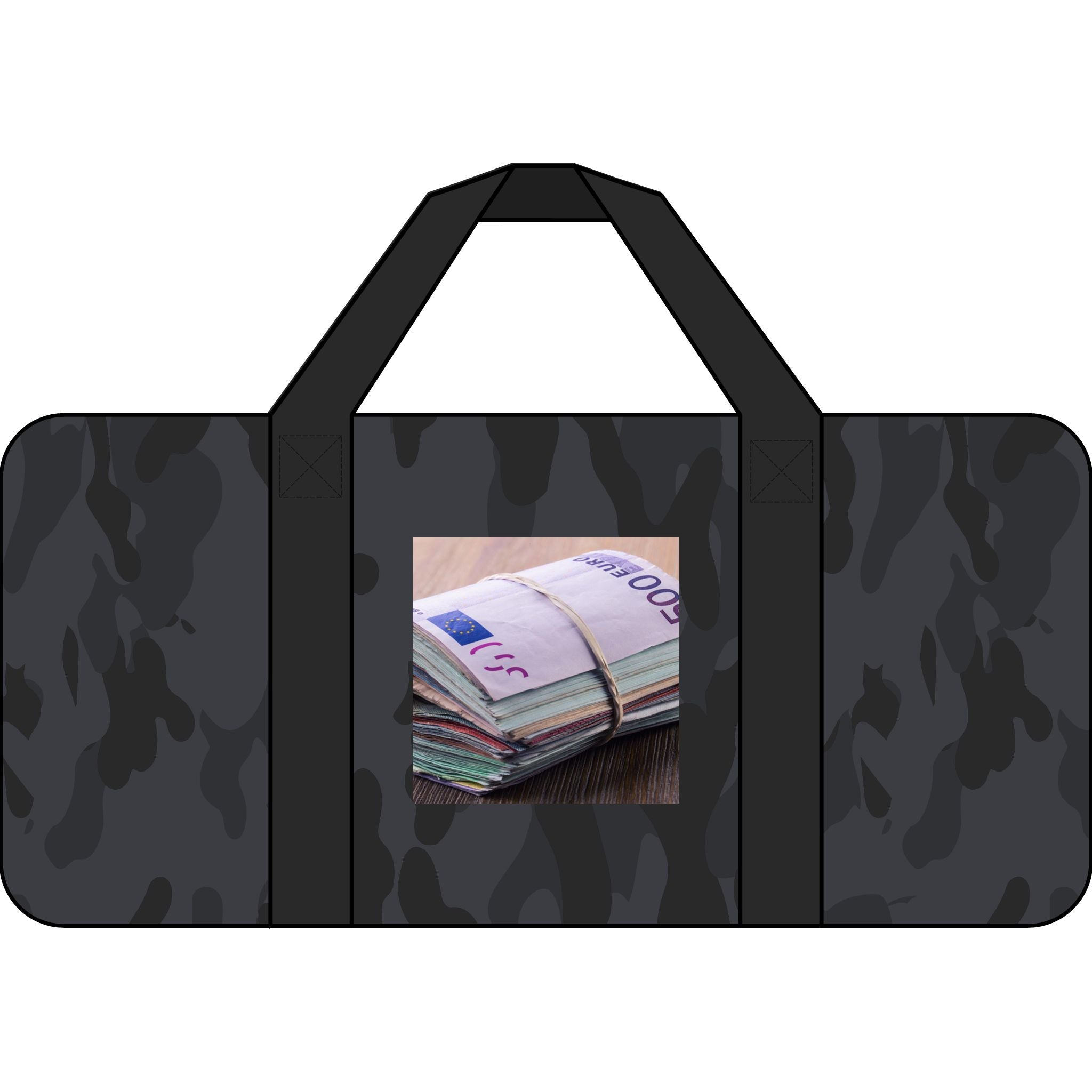 Stack of Euros Duffel Bag | Money Print Travel Overnight Gym Bag