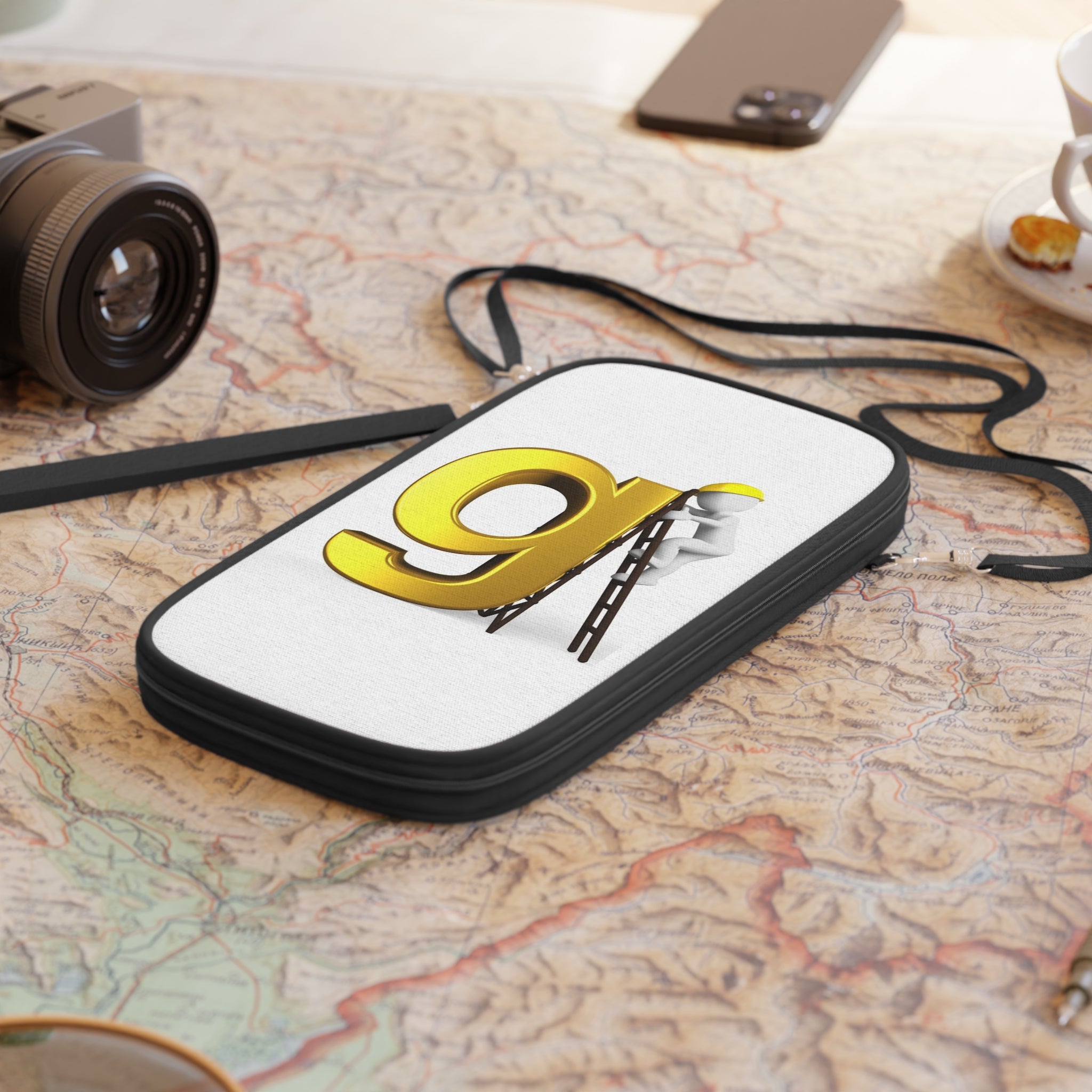 Gold 3D Letter G Passport Wallet | Typographic Travel Accessory