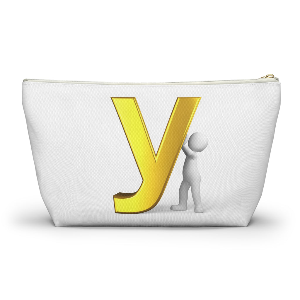 Gold Letter Y with 3D Figure Accessory Pouch