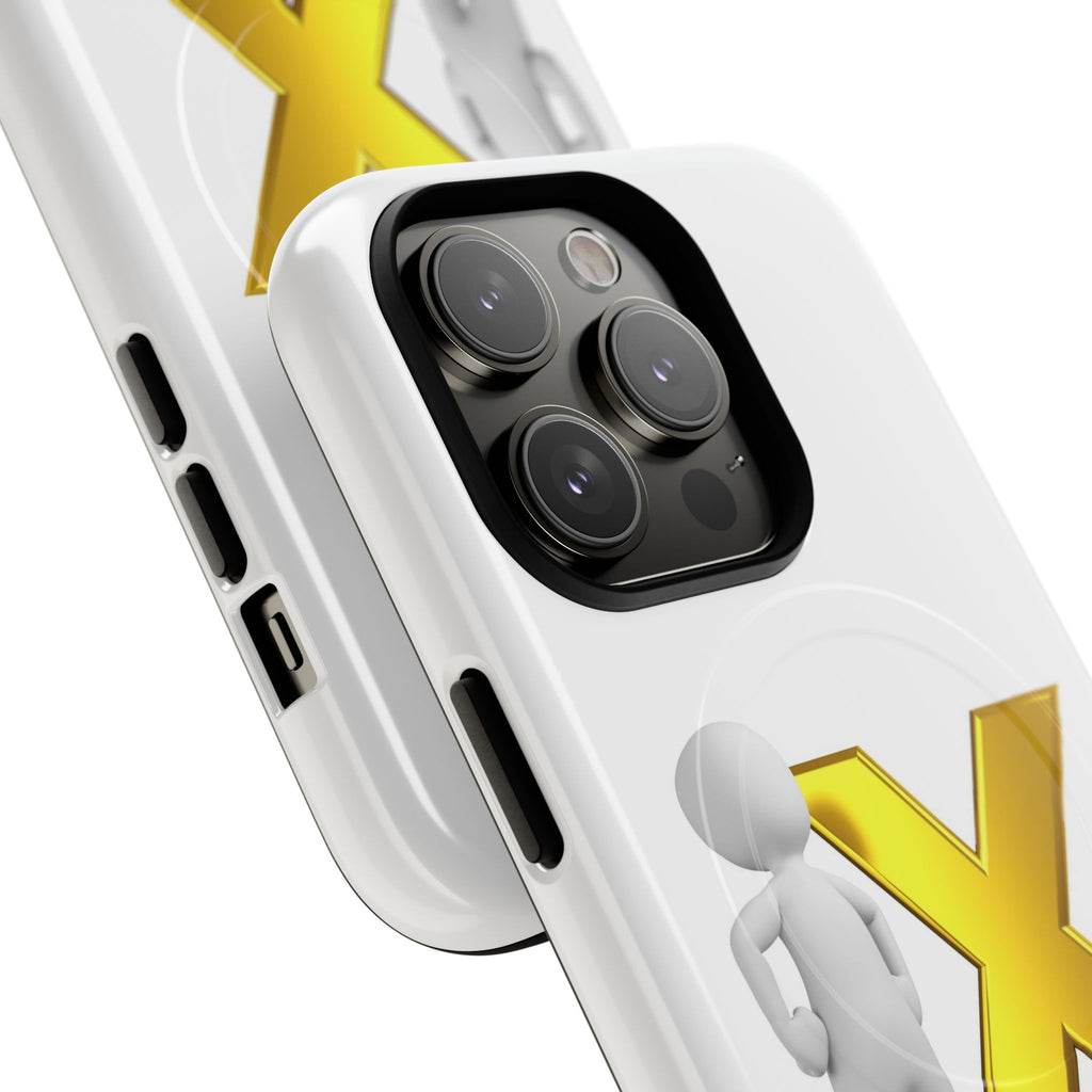 Gold X with 3D Figure iPhone Case | Tough Magnetic Case