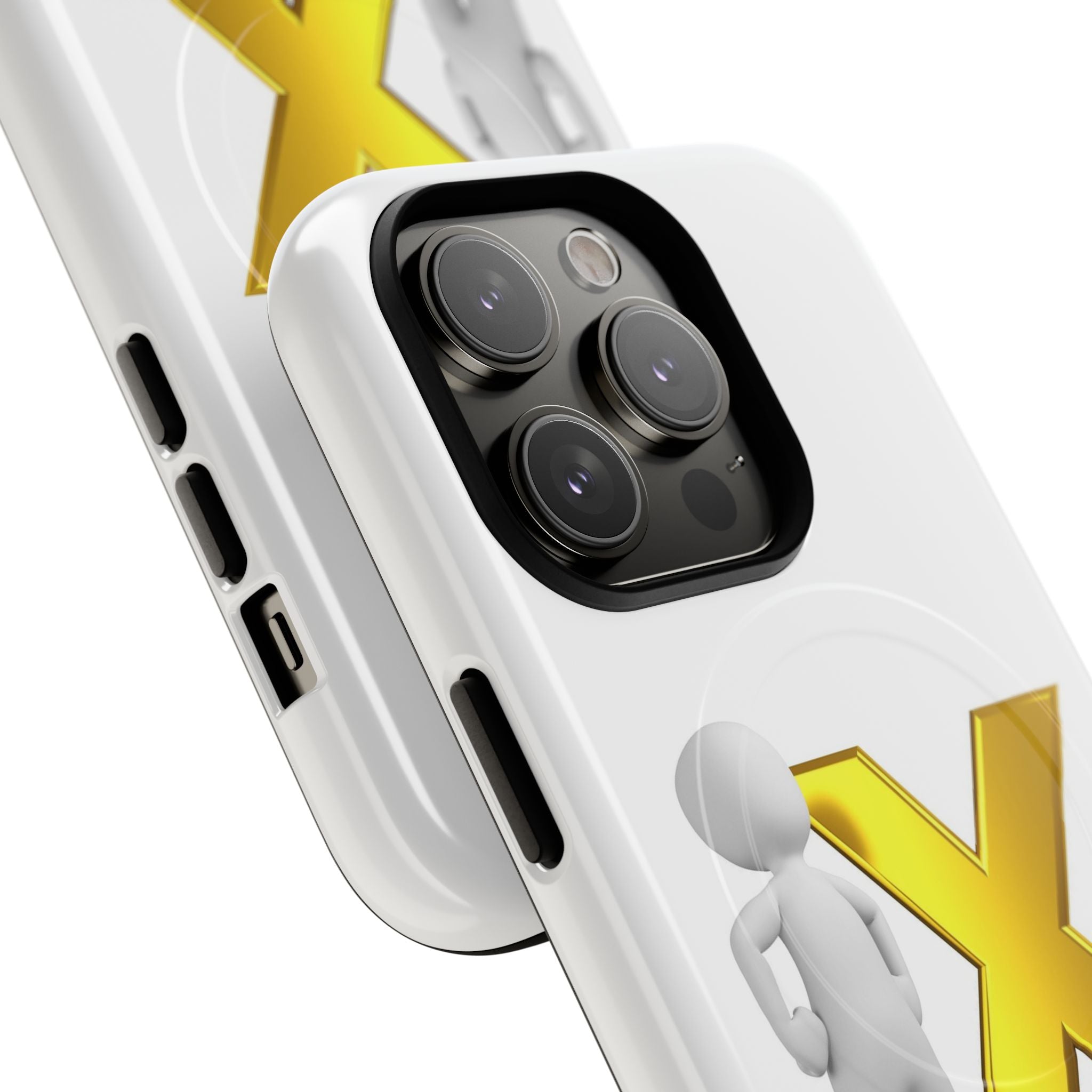 Gold X with 3D Figure iPhone Case | Tough Magnetic Case