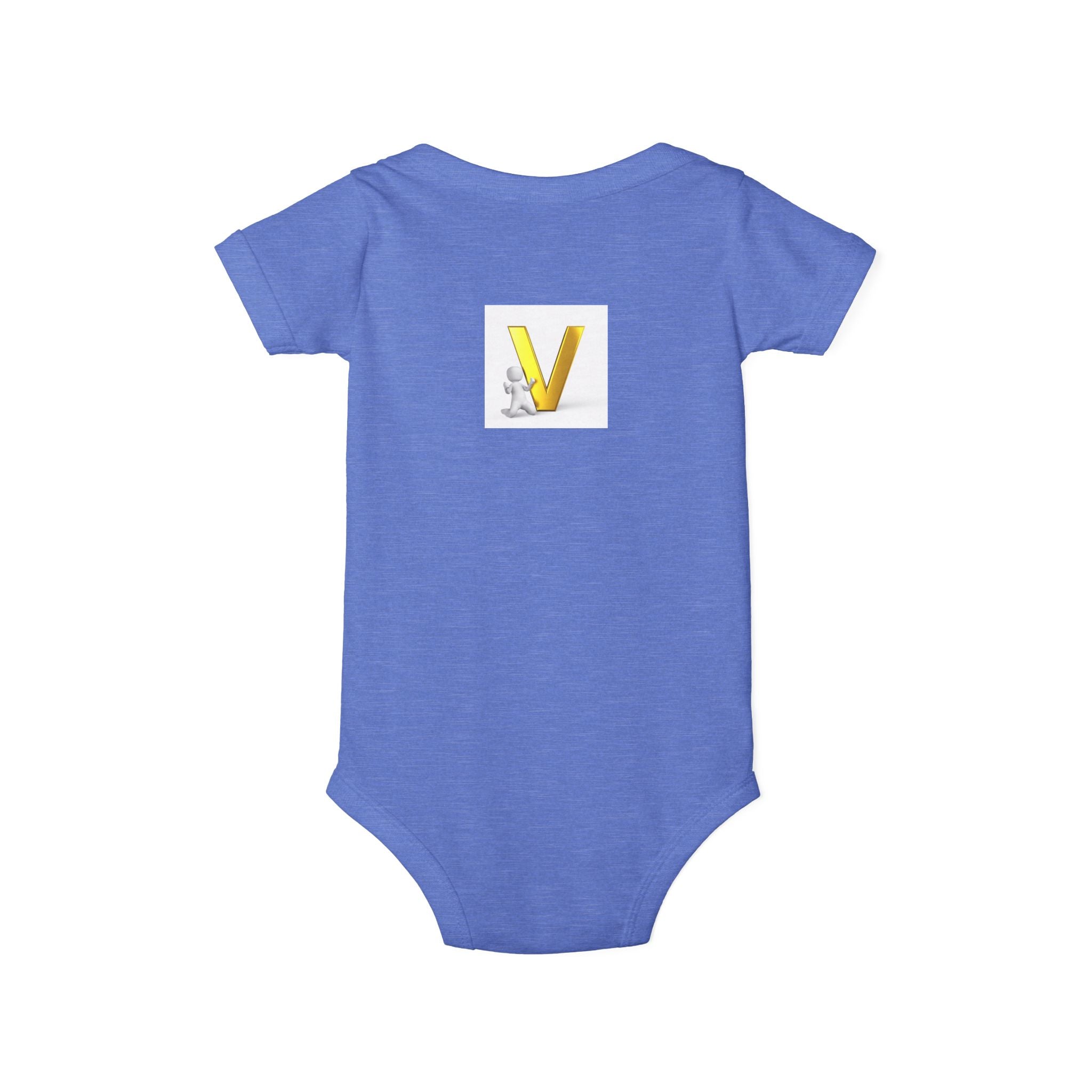 Gold Letter V Baby Bodysuit | Cute Bunny Initial Onesie