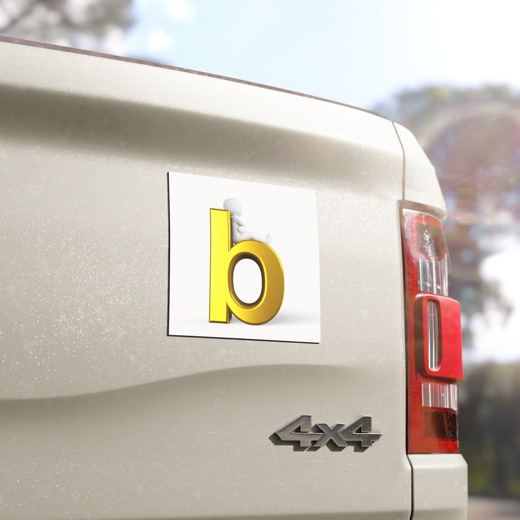 Gold Letter B car magnet | Alphabet initial monogram