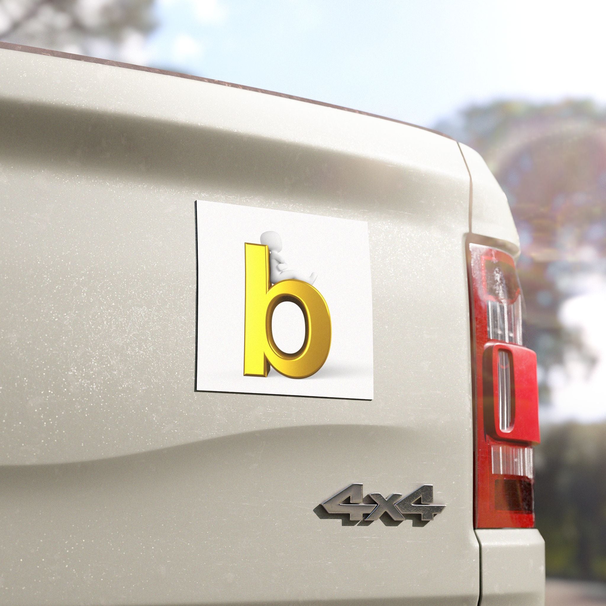 Gold Letter B car magnet | Alphabet initial monogram