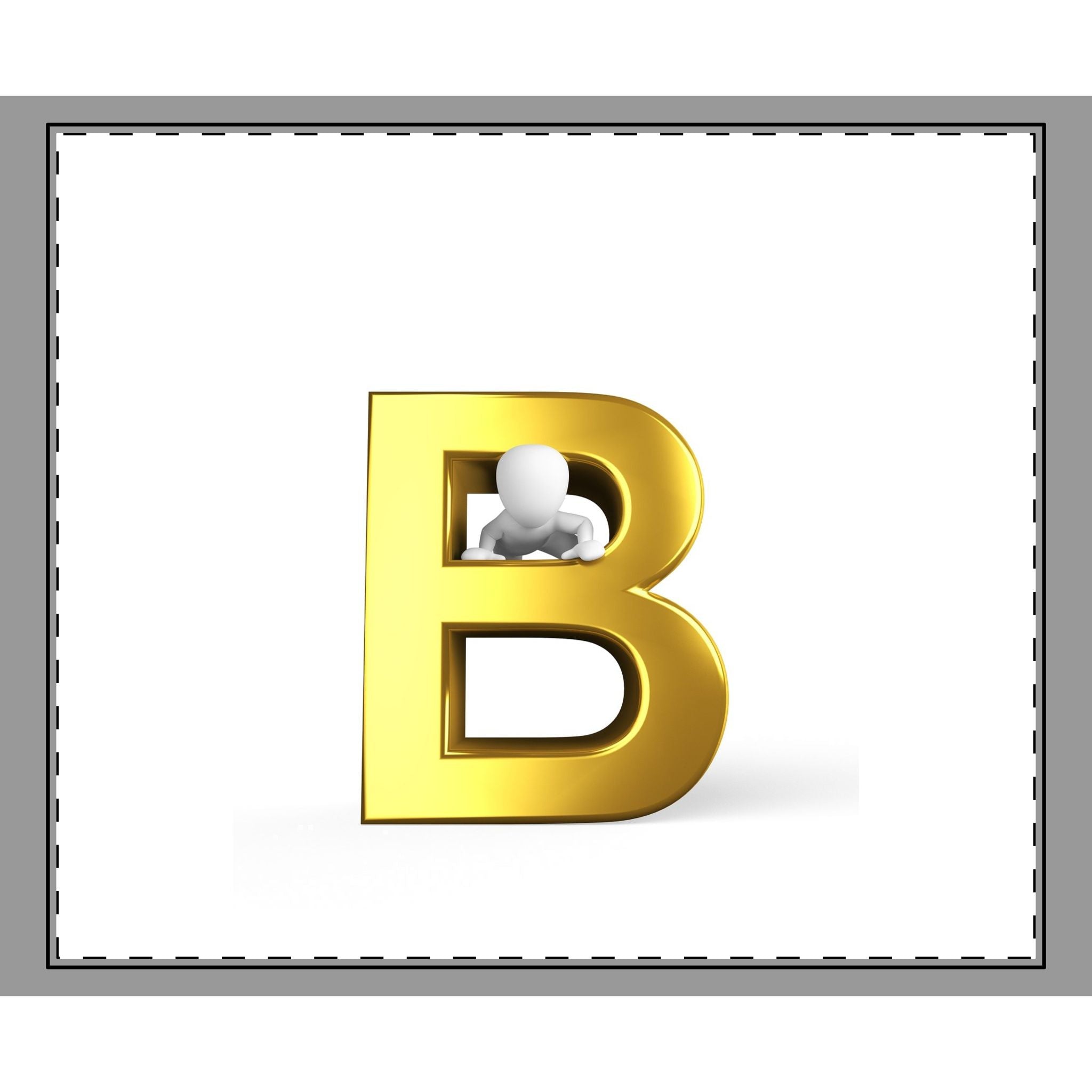 Couvre-lit de style tissé à monogramme lettre B doré | Accents de literie à initiales