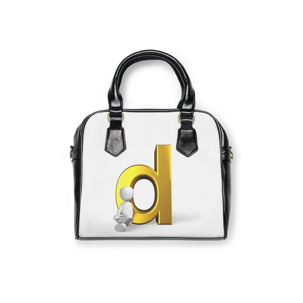 Gold Letter D Monogram Shoulder Handbag | Initial D Purse