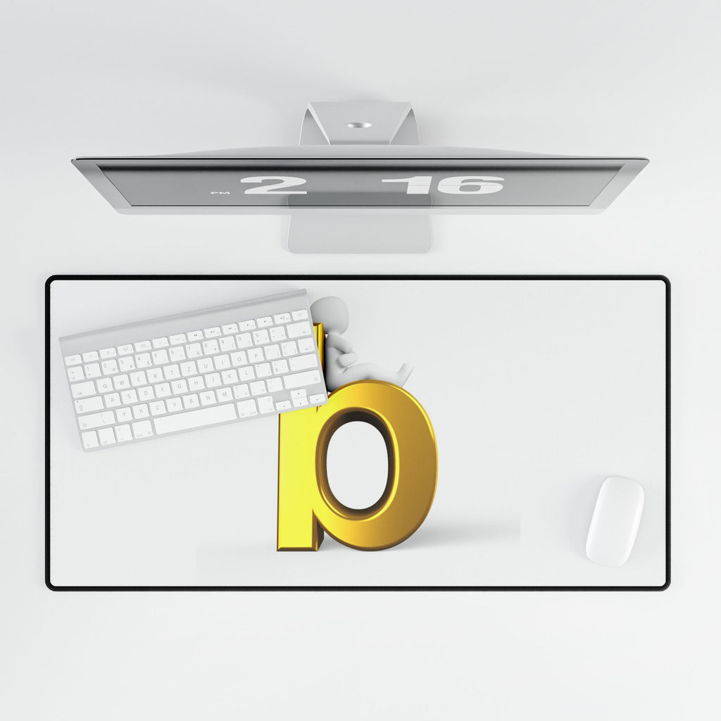 Gold Letter B desk mat | Minimal Monogram mousepad desk mat