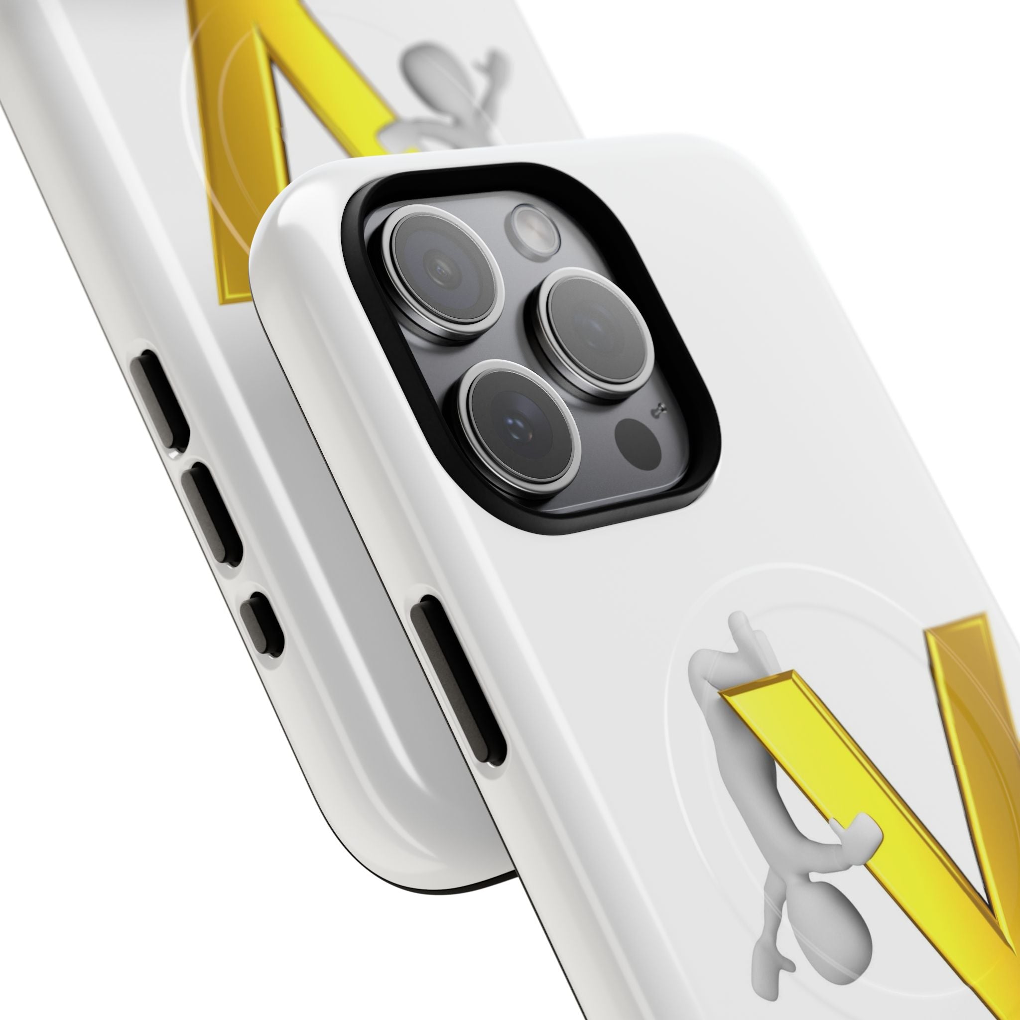 3D Yellow V Letter Phone Case Tough Magnetic Case | Monogram V iPhone Cover