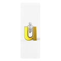 3D Gold Letter U Illustration Rubber Yoga Mat | Minimal Alphabet Design