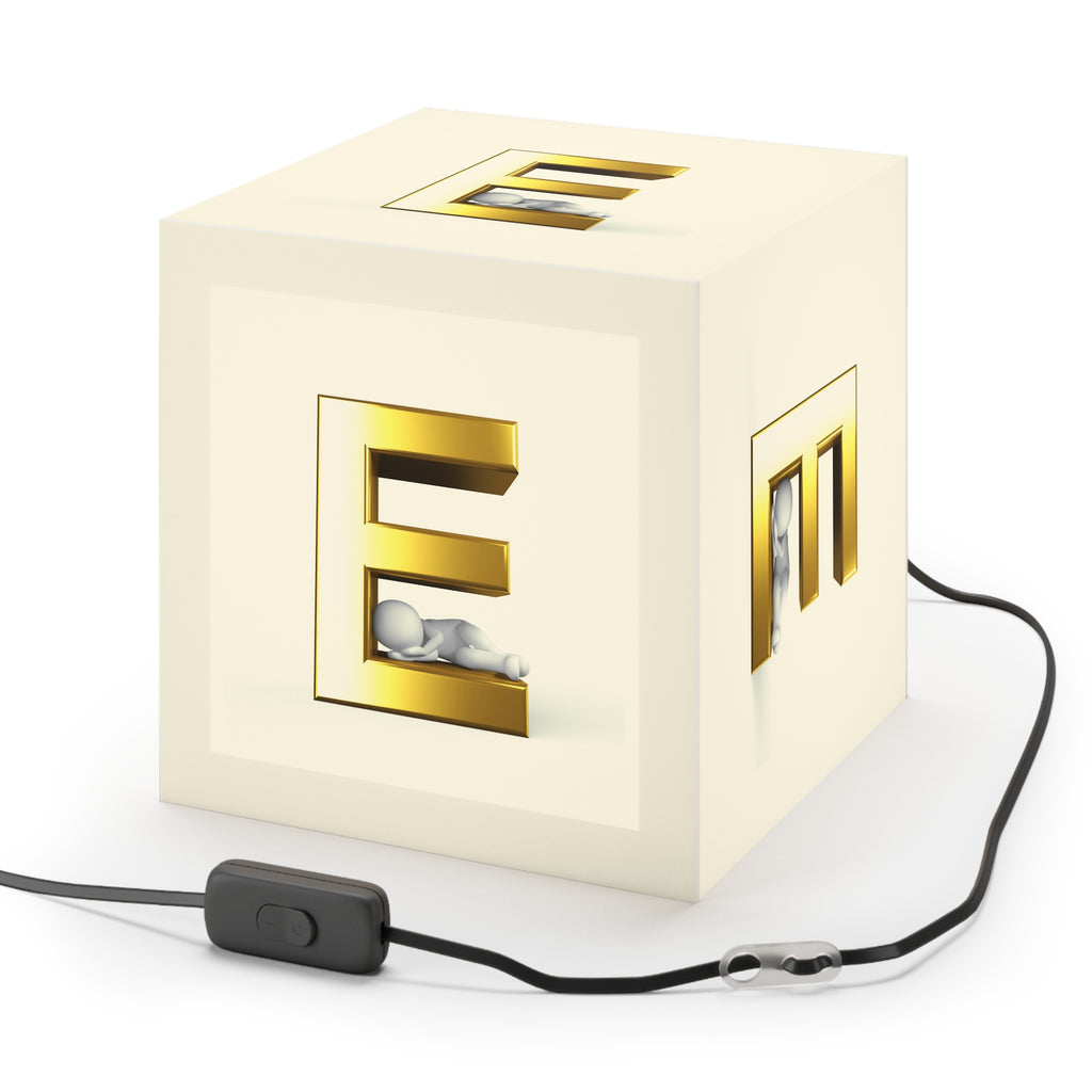 Gold Letter E Cube Lamp | Light Cube Lamp